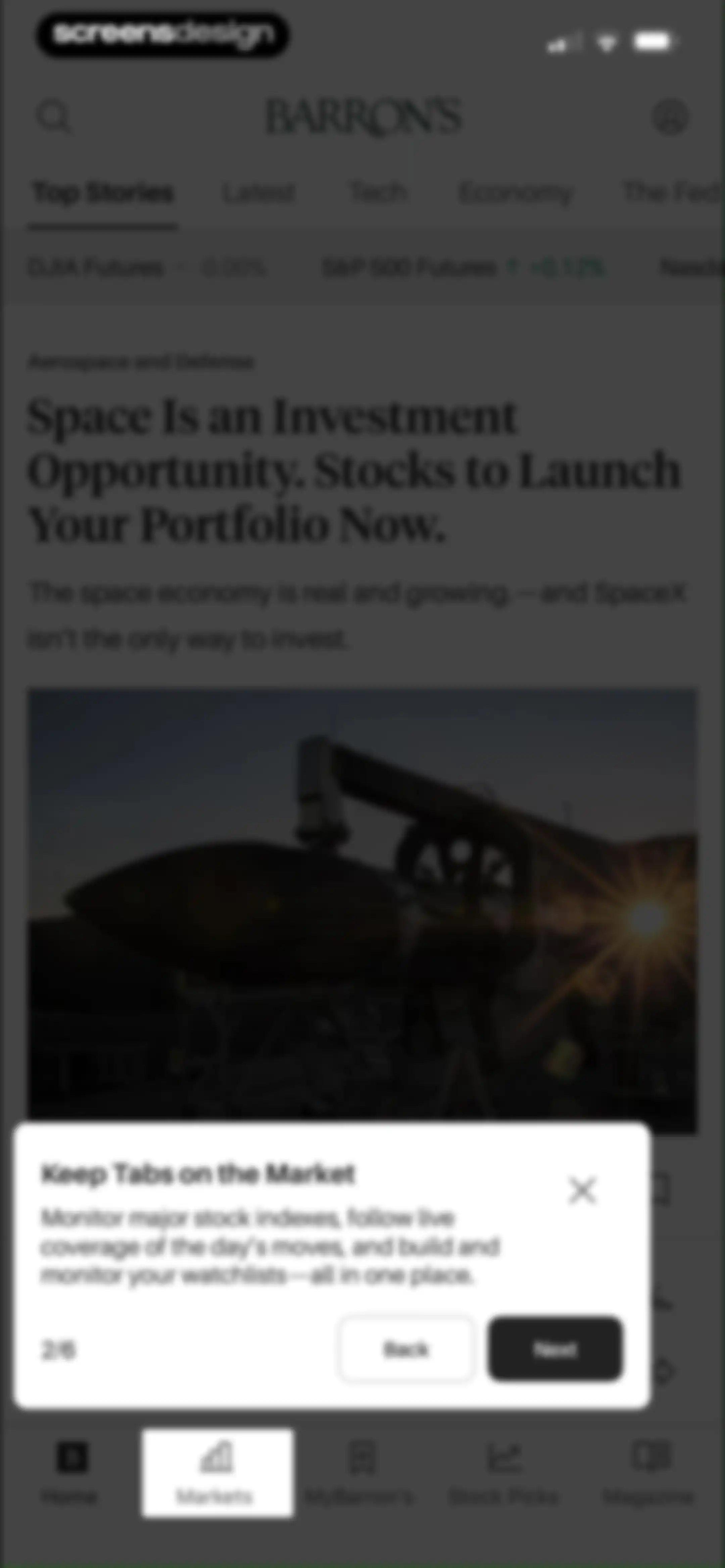 Barron’s - Investing Insights screen 6