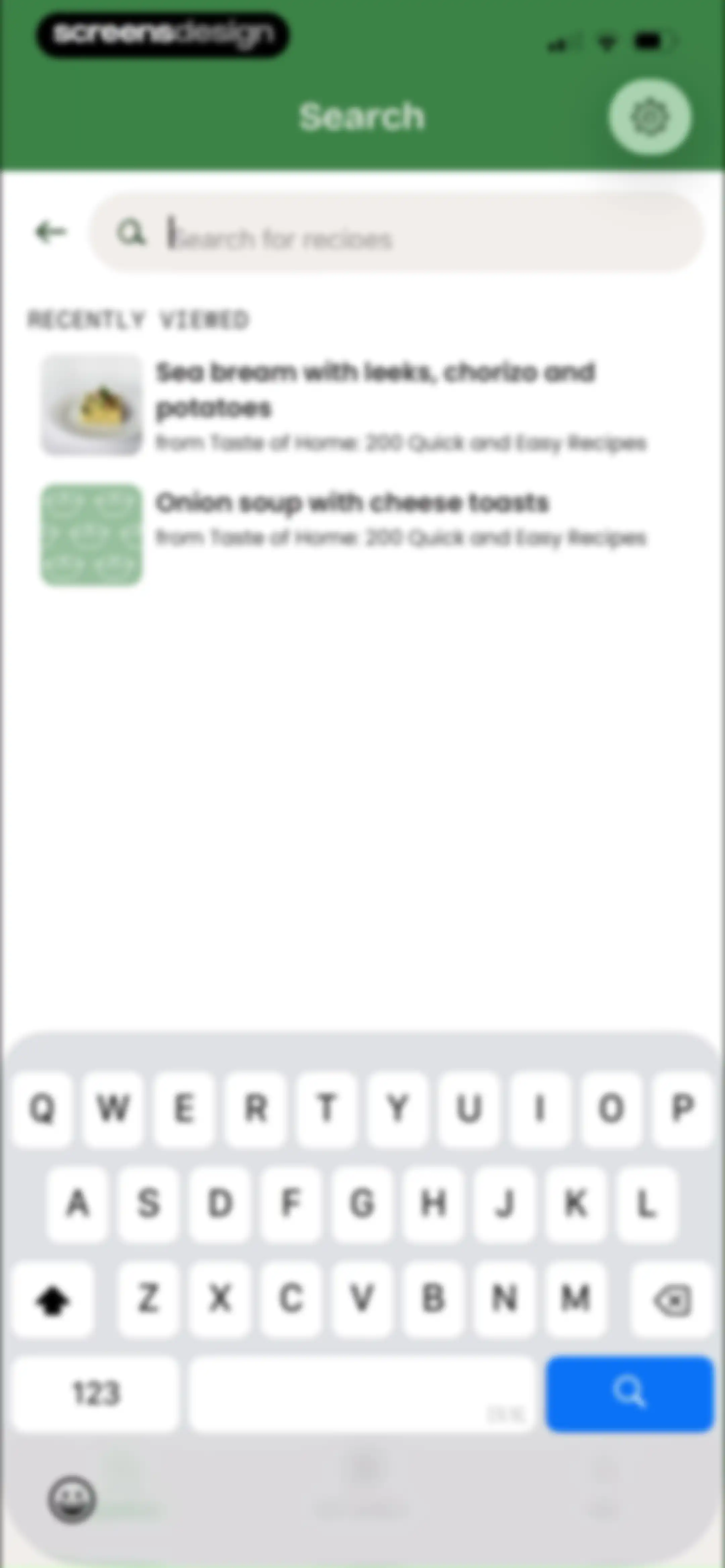 CookShelf: Search Cookbooks screen 85