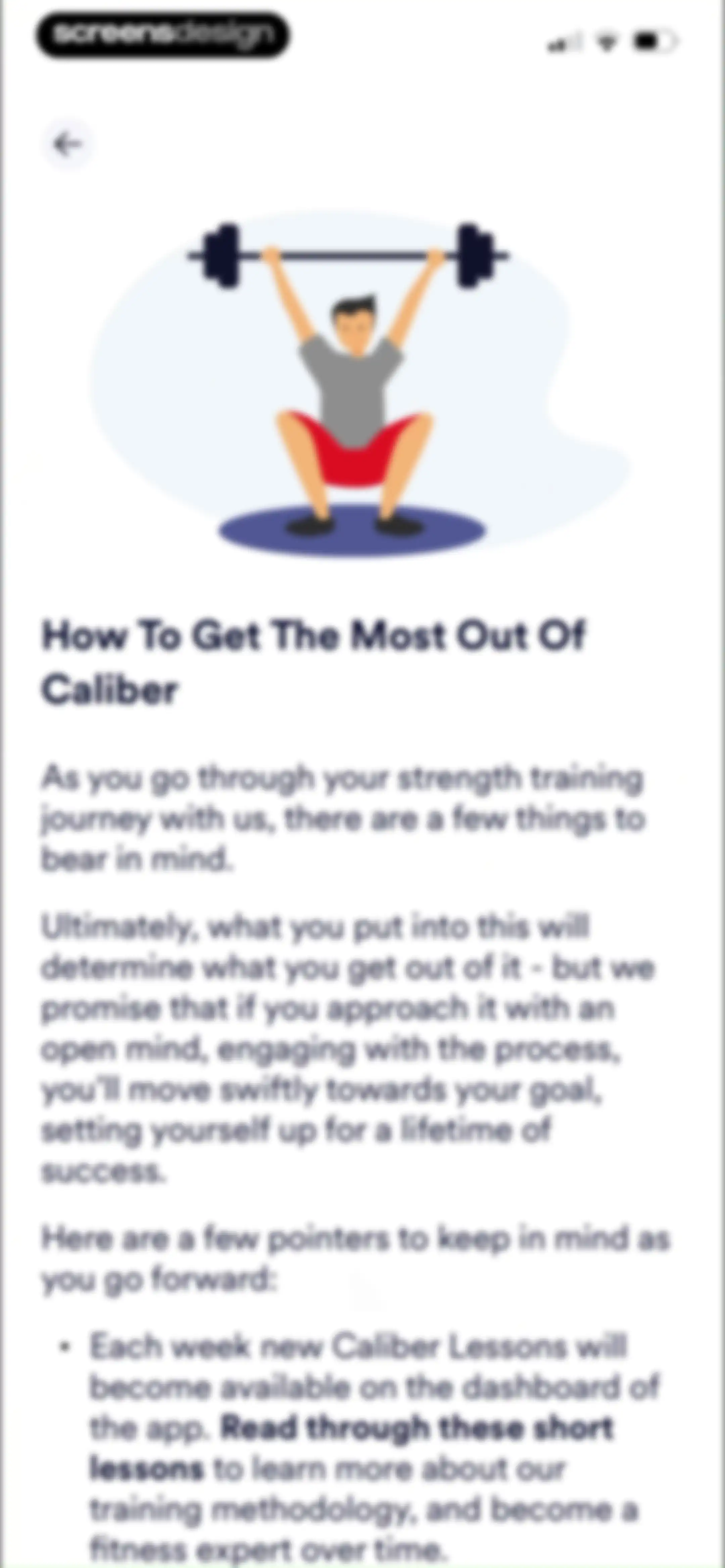 Caliber: Strength Training screen 117