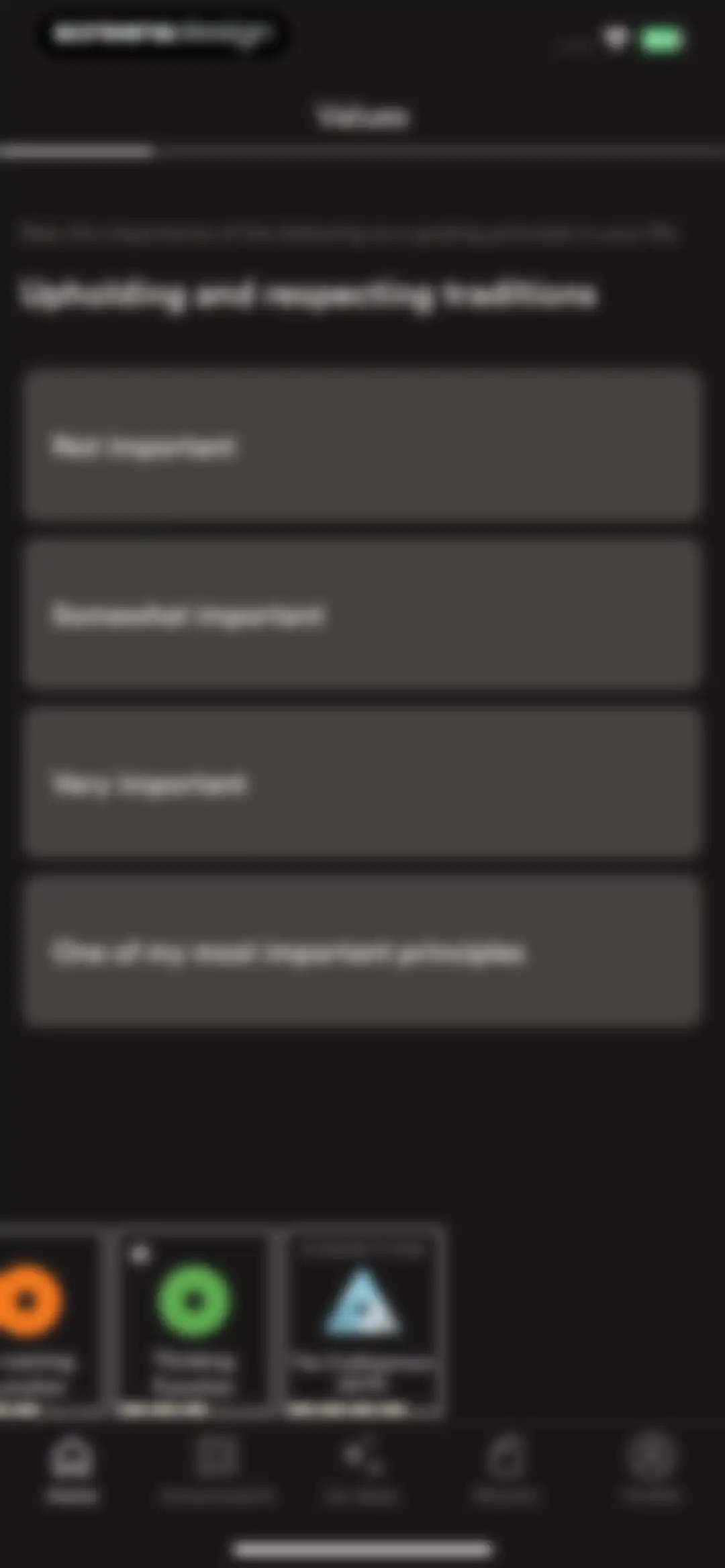 Dimensional: Personality Test screen 69