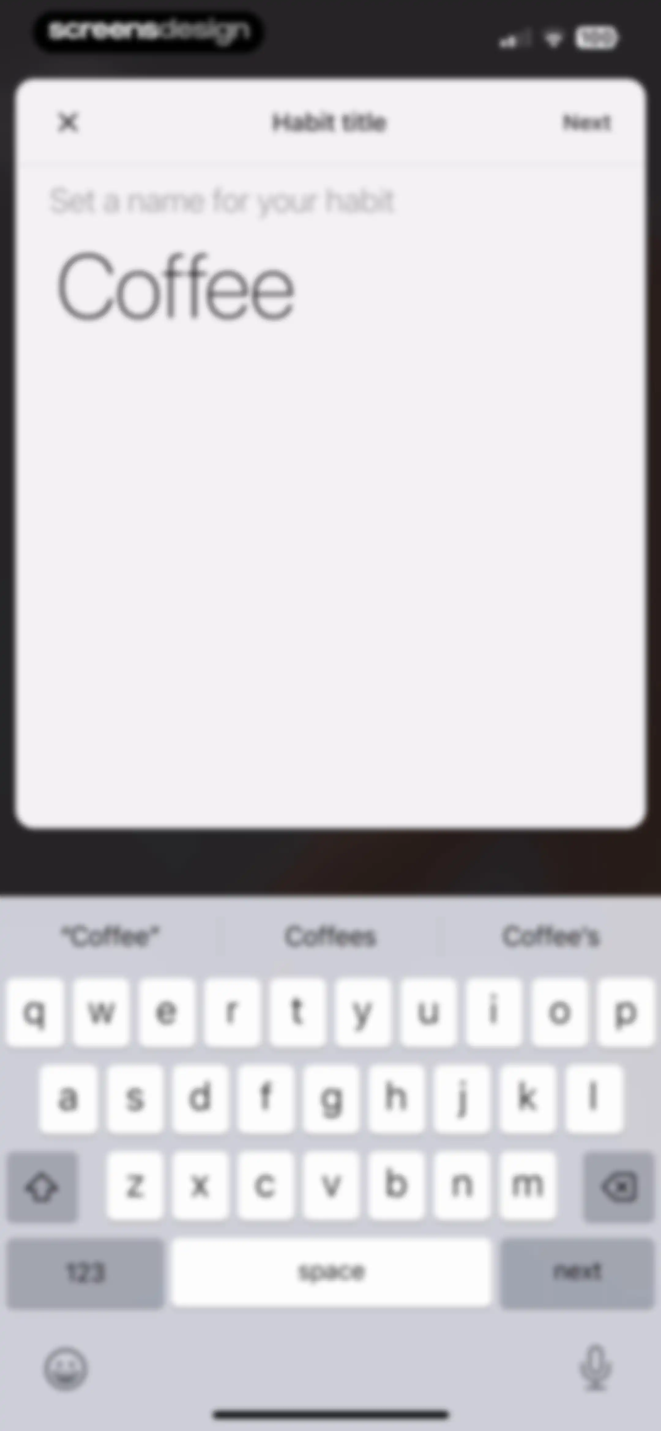 Today Habit tracker screen 4
