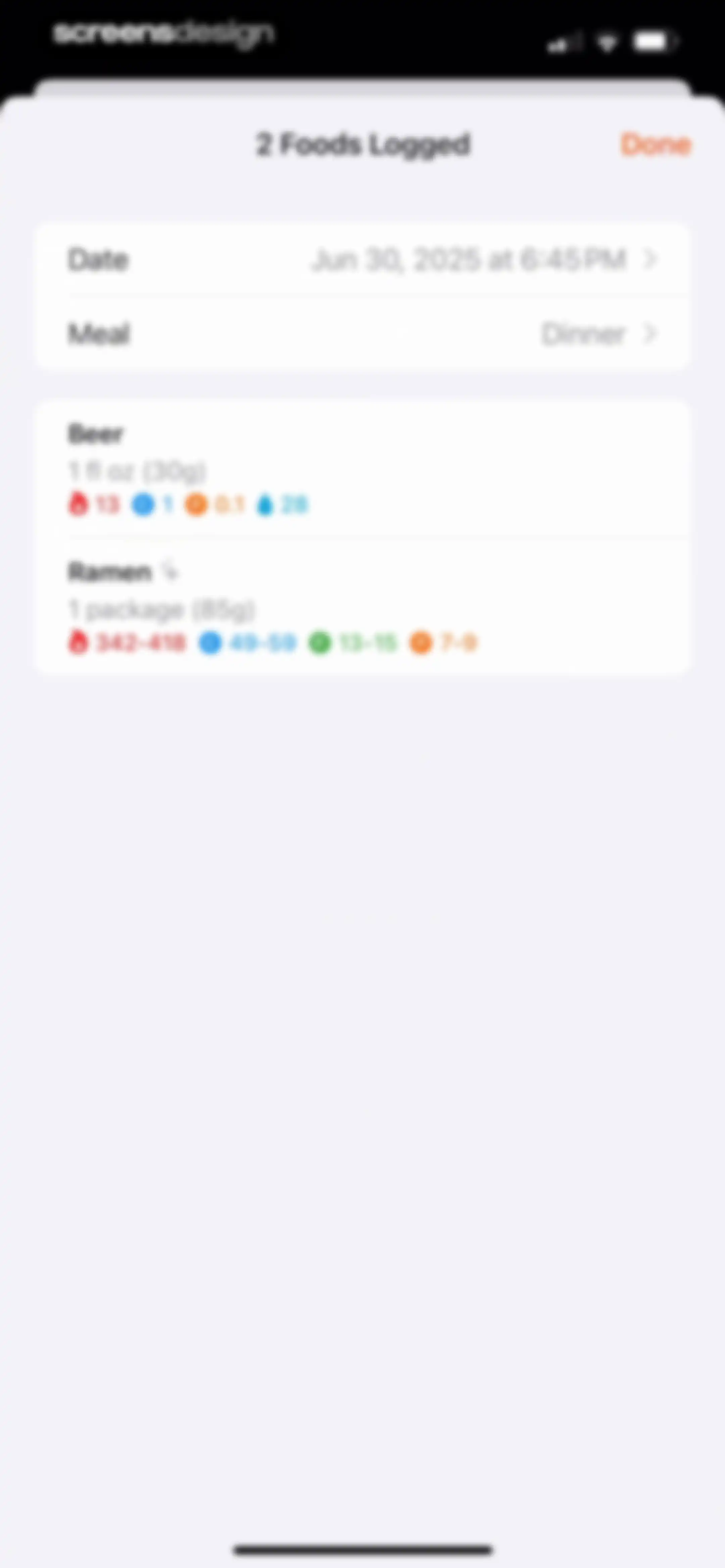Nutrition Tracker: Foodnoms screen 132