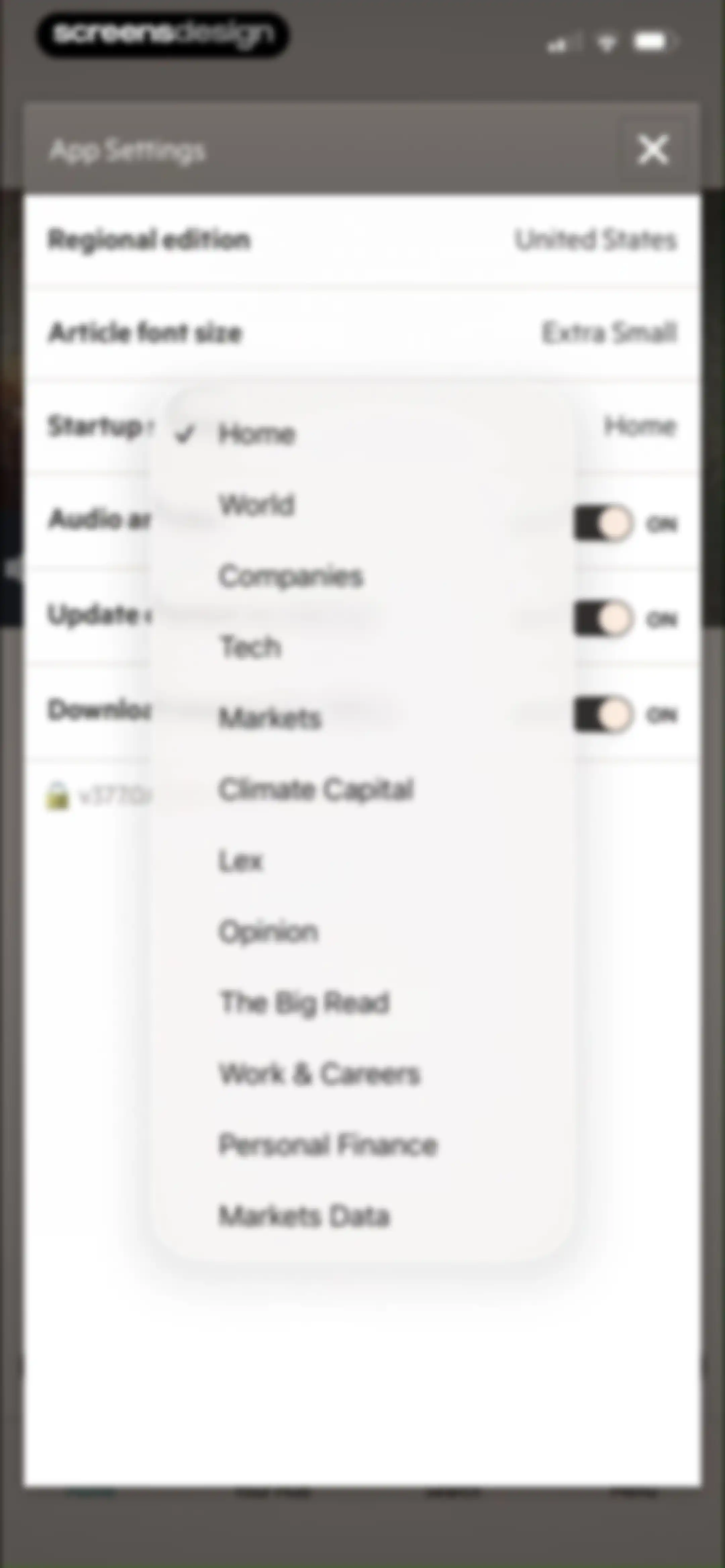 Financial Times: Business News screen 103