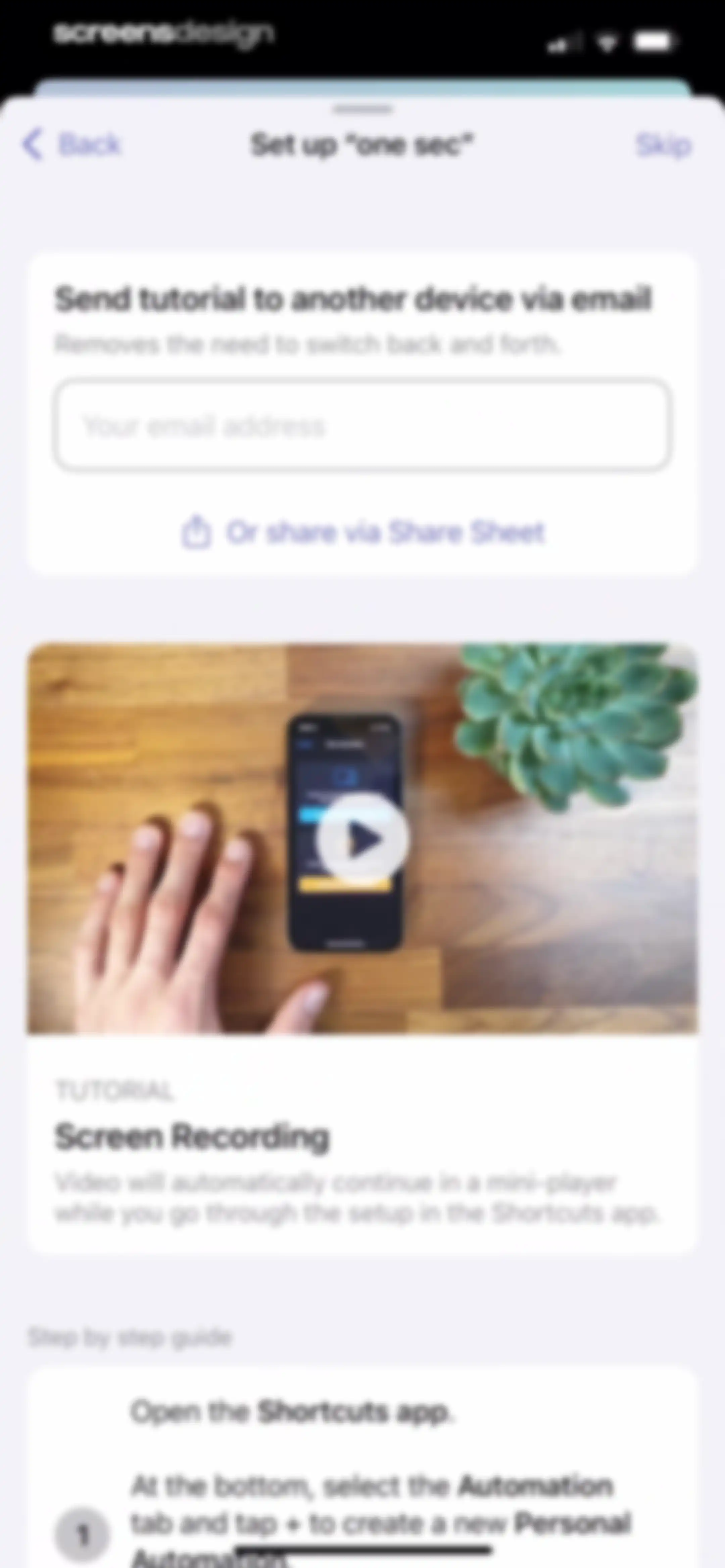 one sec | screen time + focus screen 35