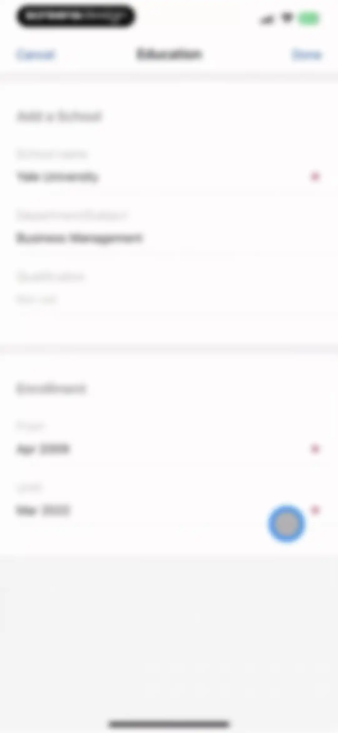 Eight: Business Card Manager screen 52