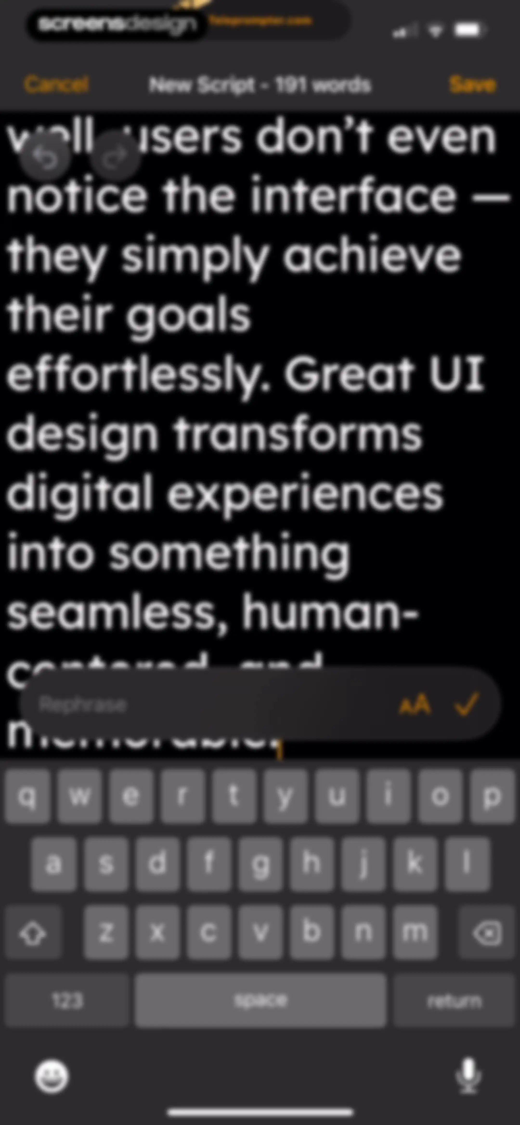 Teleprompter.com screen 98