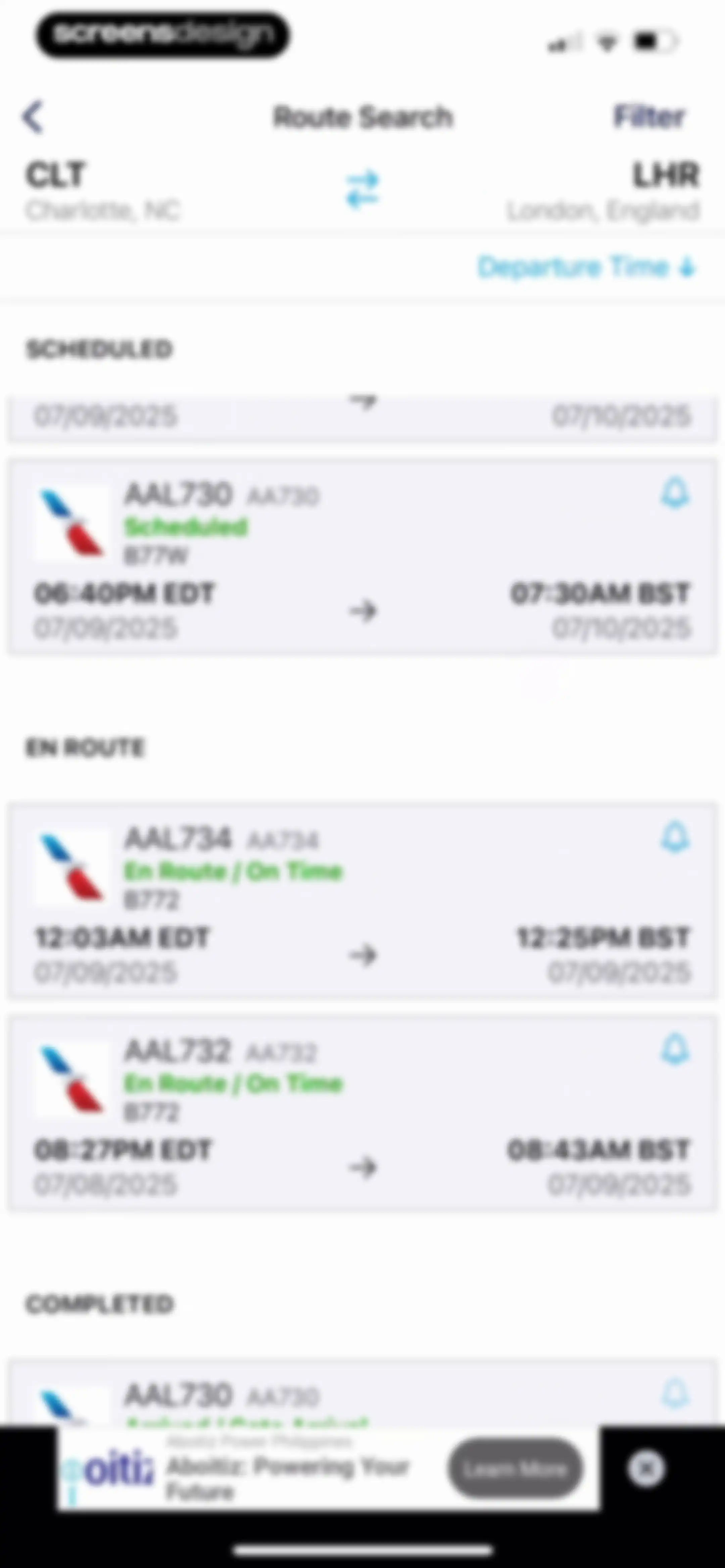 FlightAware Flight Tracker screen 24