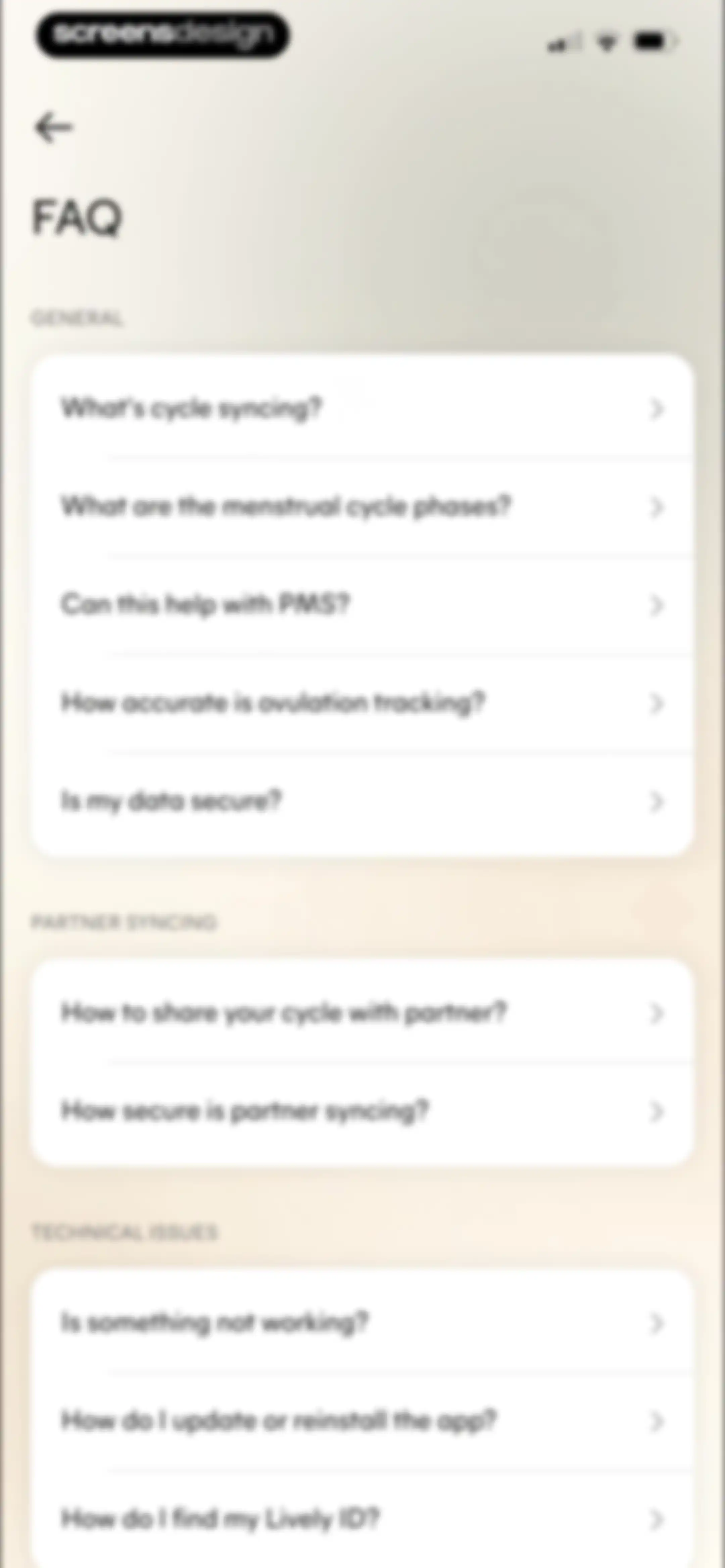 Lively - Period Tracker, Cycle screen 123
