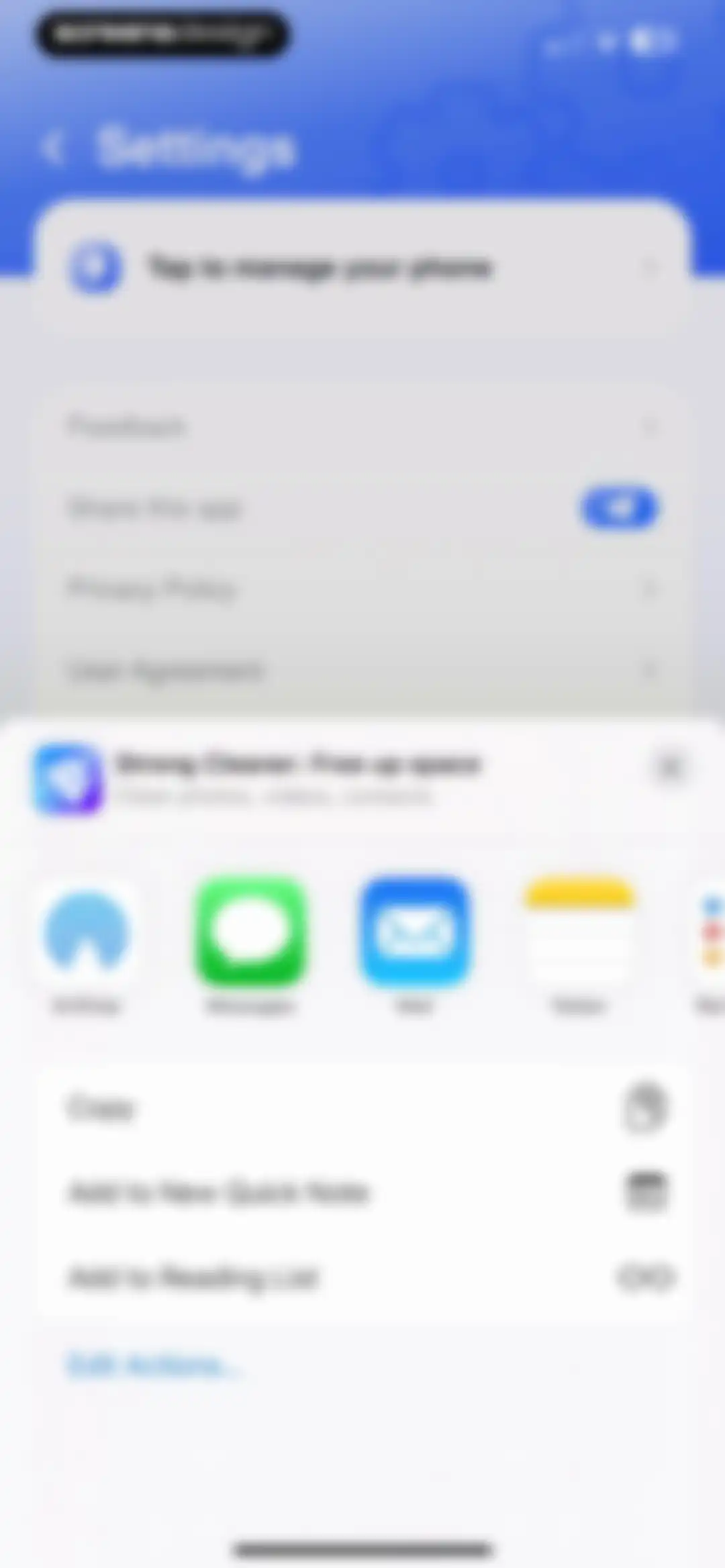 Strong Cleaner: Free up space screen 102