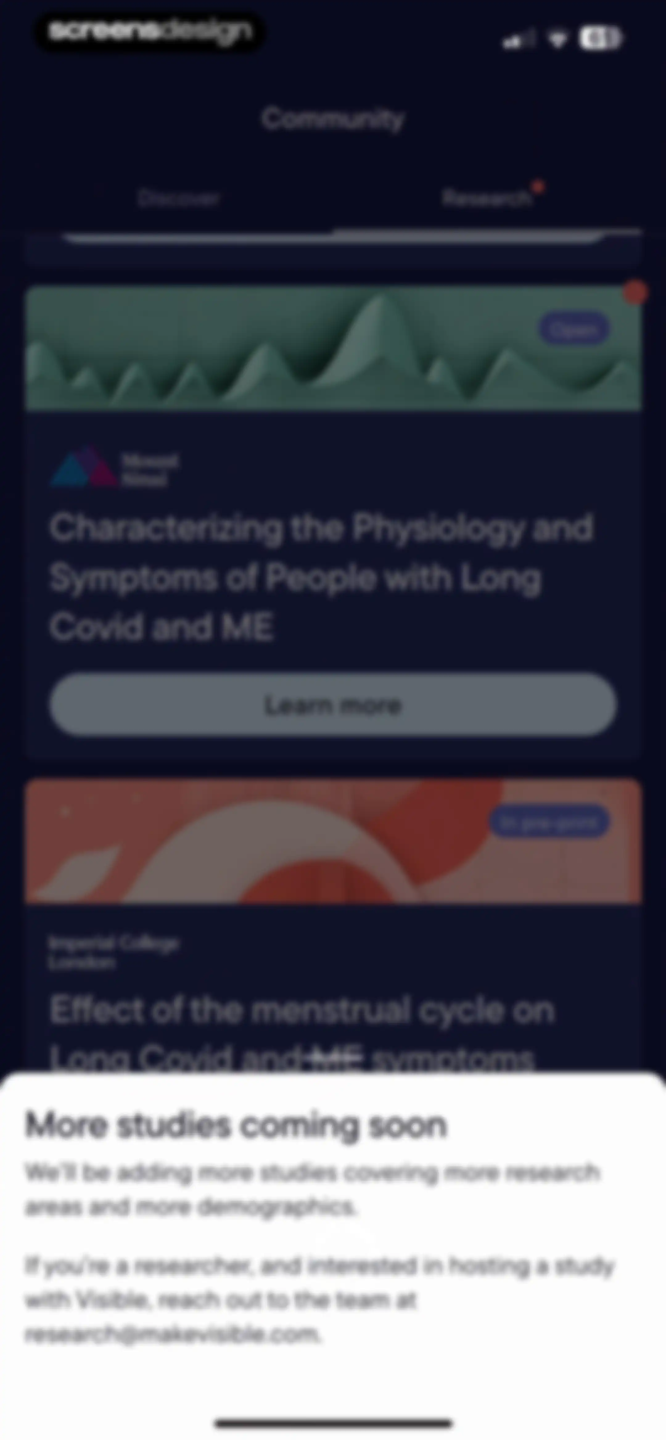 Visible: Pacing for illness screen 148