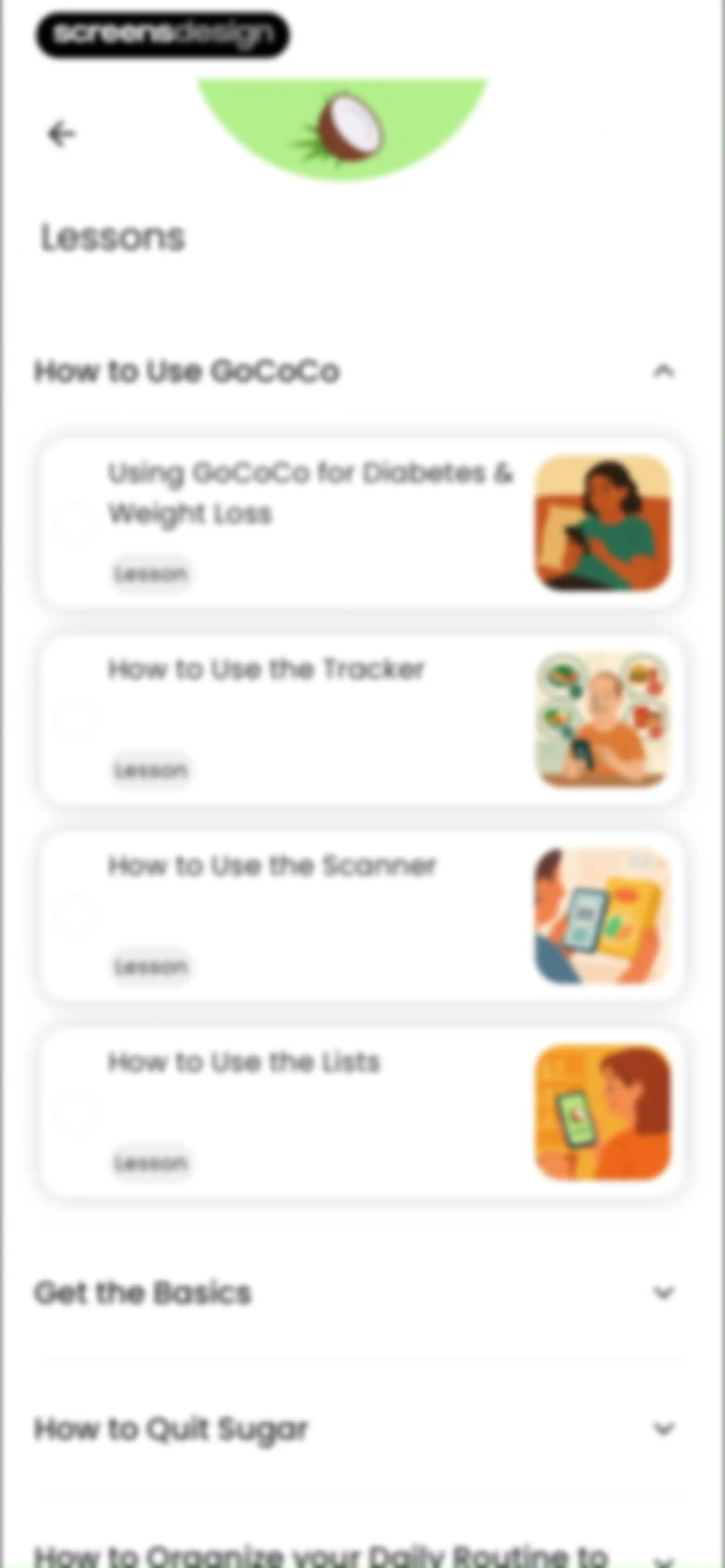 Diabetes food tracker - Gococo screen 158