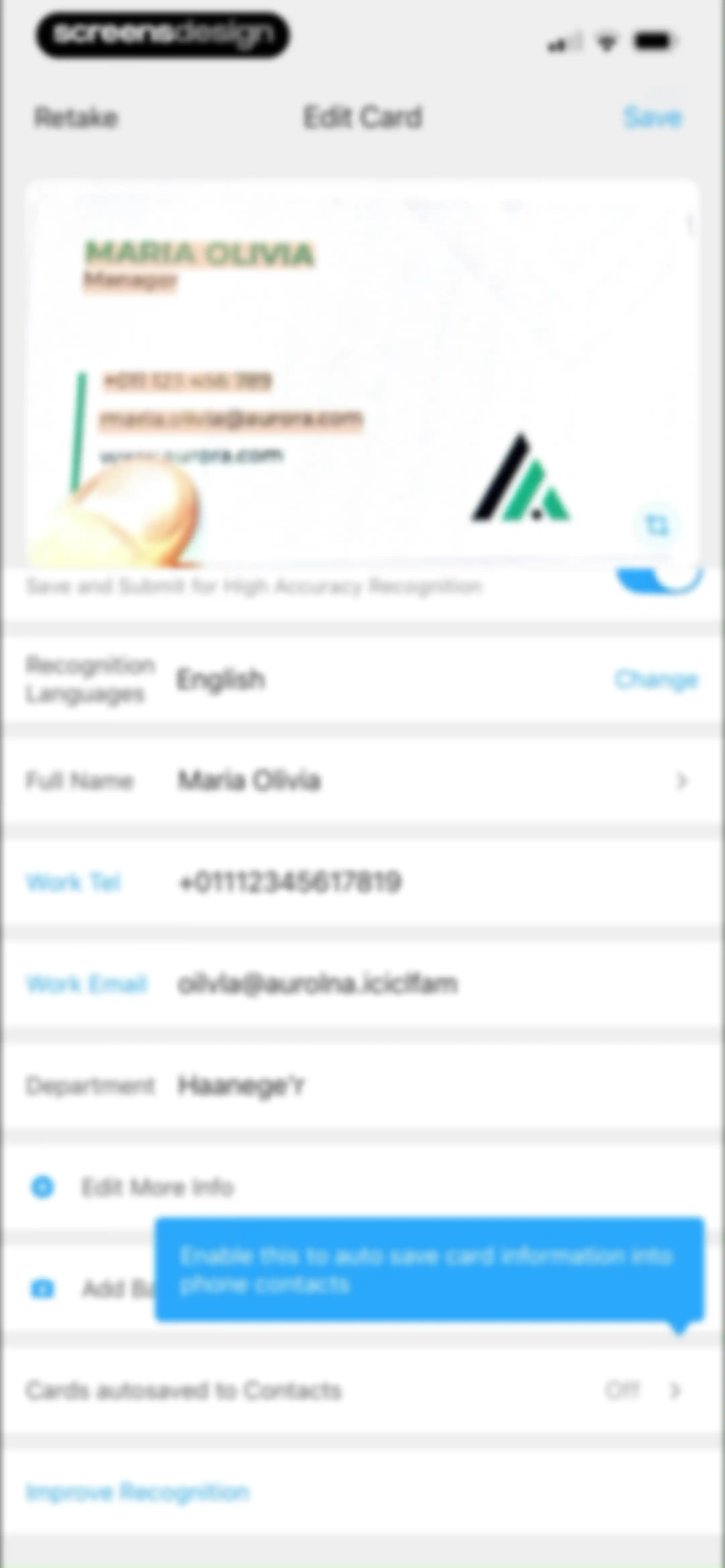 CamCard AI Business Assistant screen 92