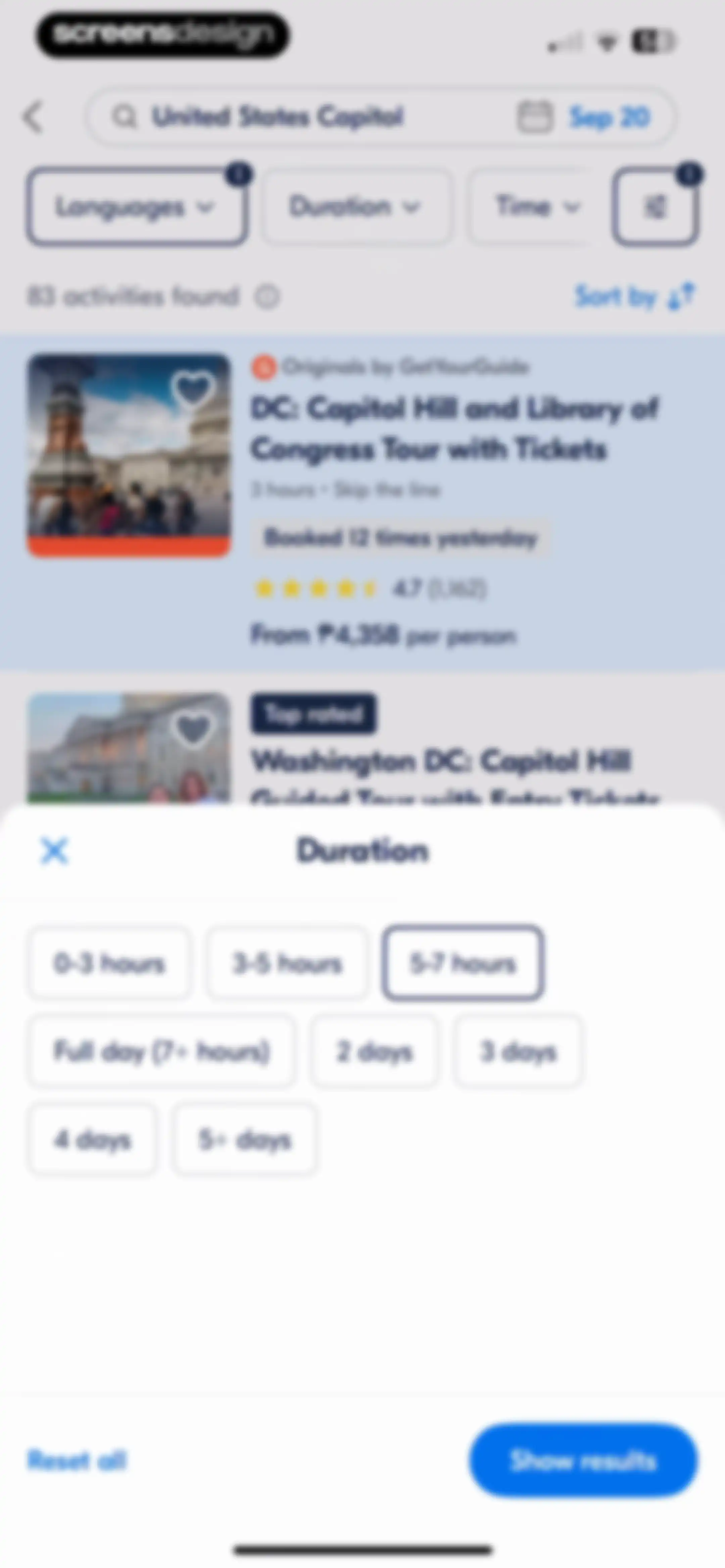 GetYourGuide: Plan & Book screen 59