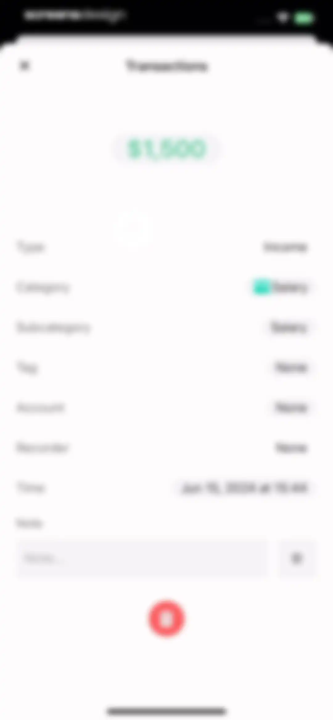 Budget app - spending tracker screen 69