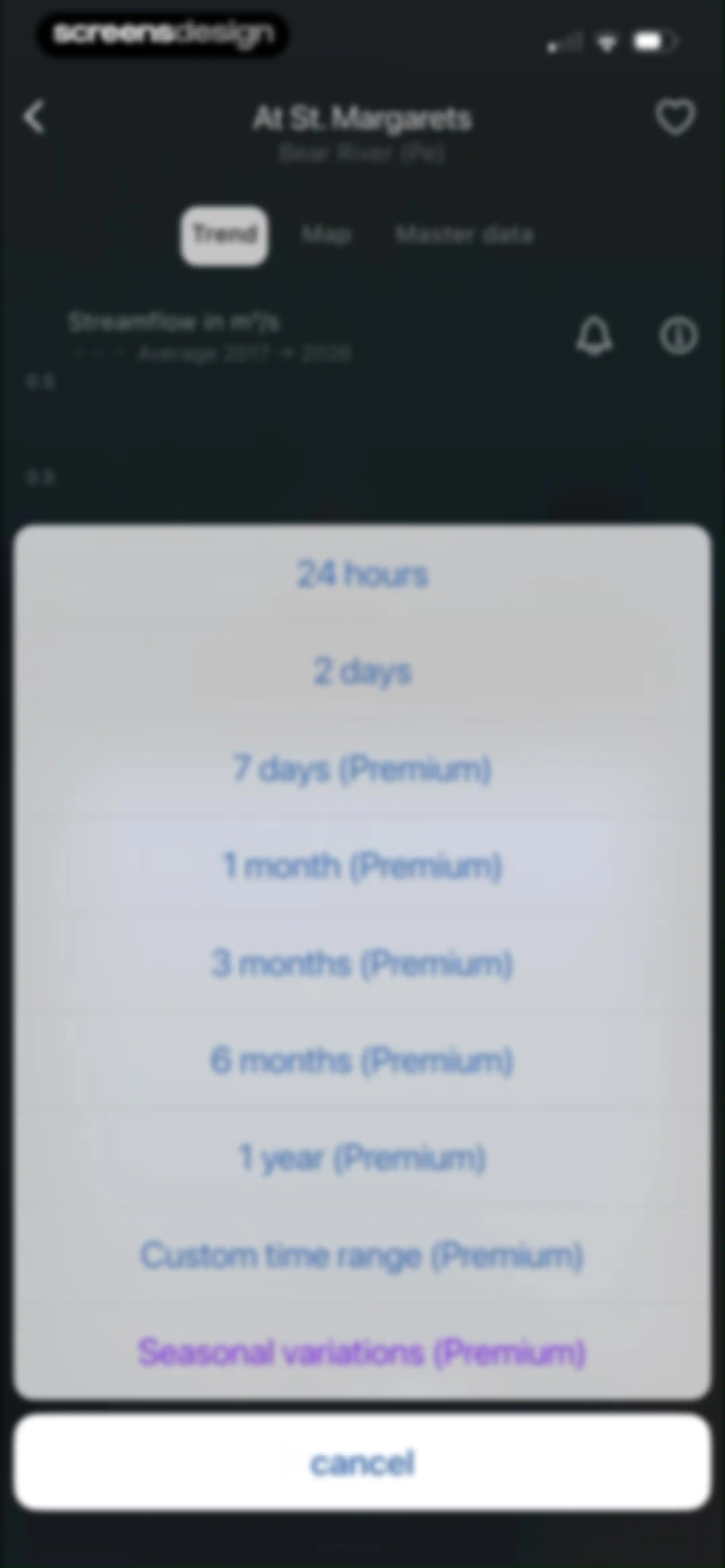 RiverApp - River levels screen 12