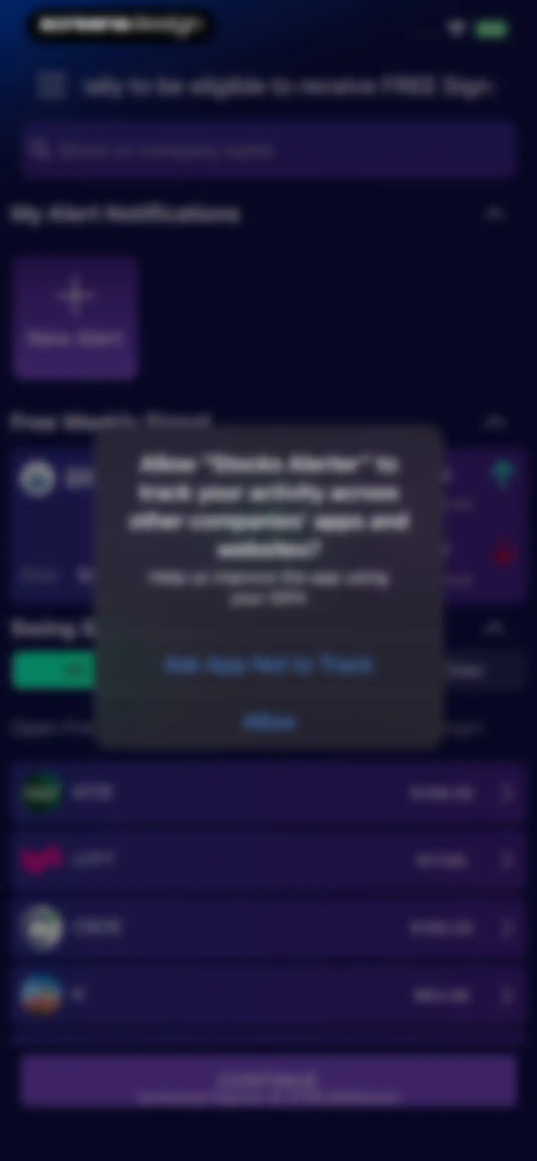 Stocks Alerter screen 7