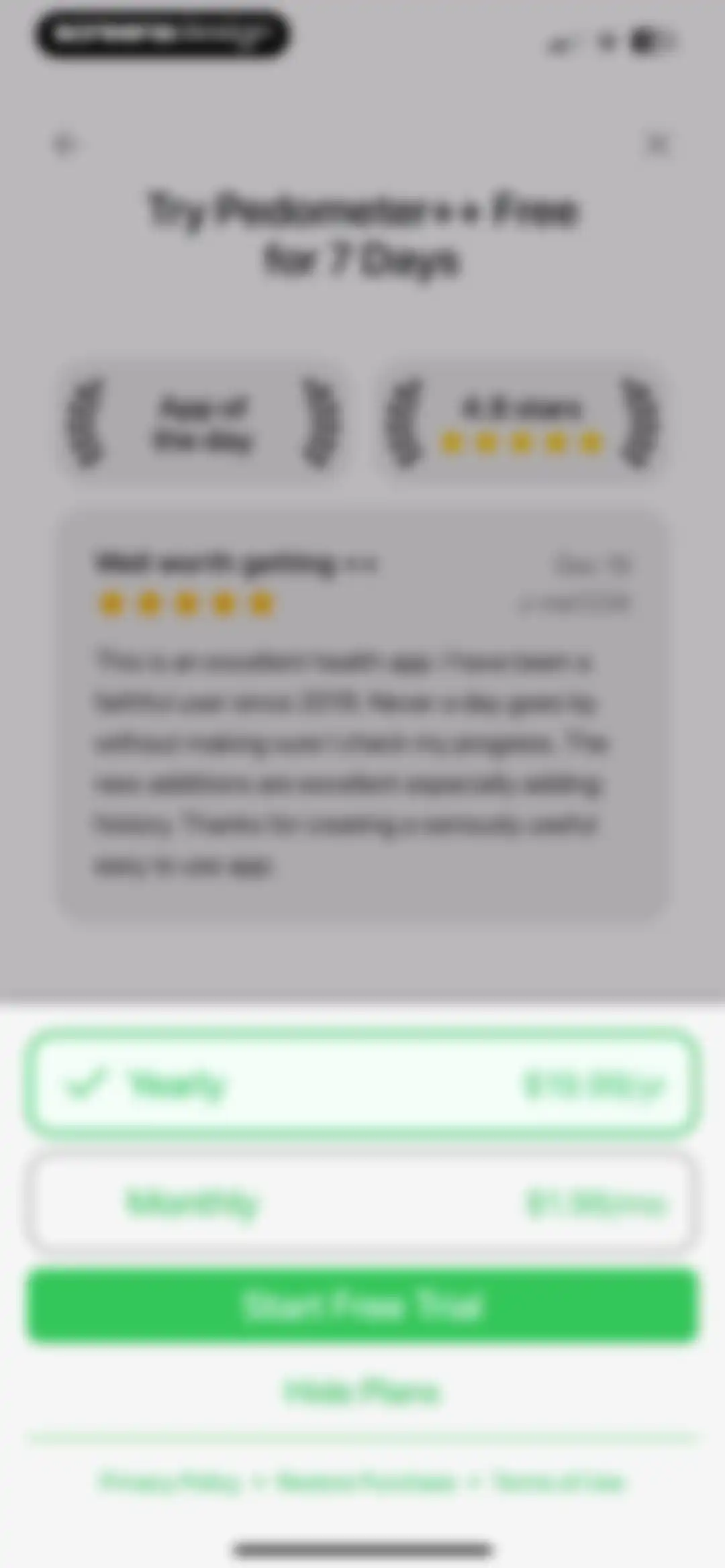 Pedometer++ screen 6