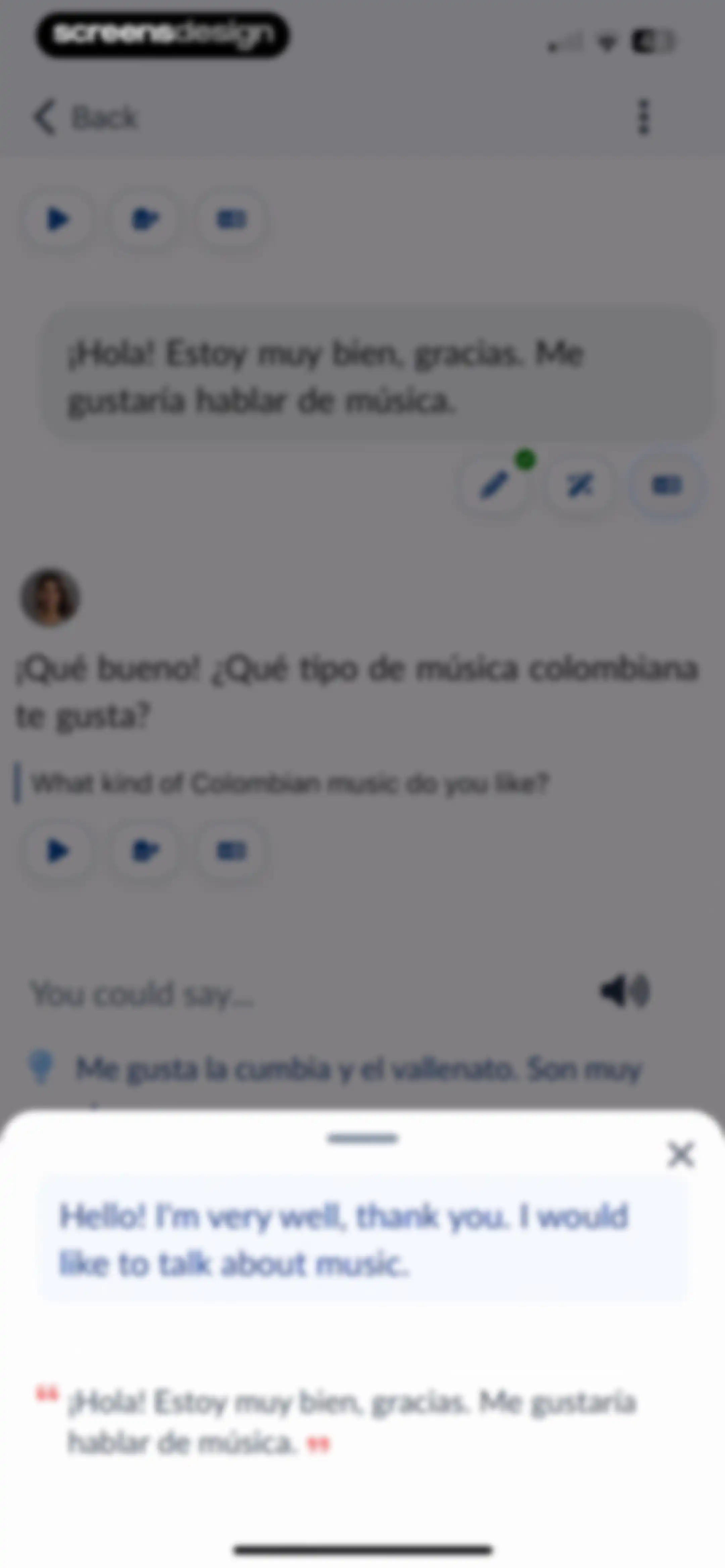 Langua: AI language learning screen 54