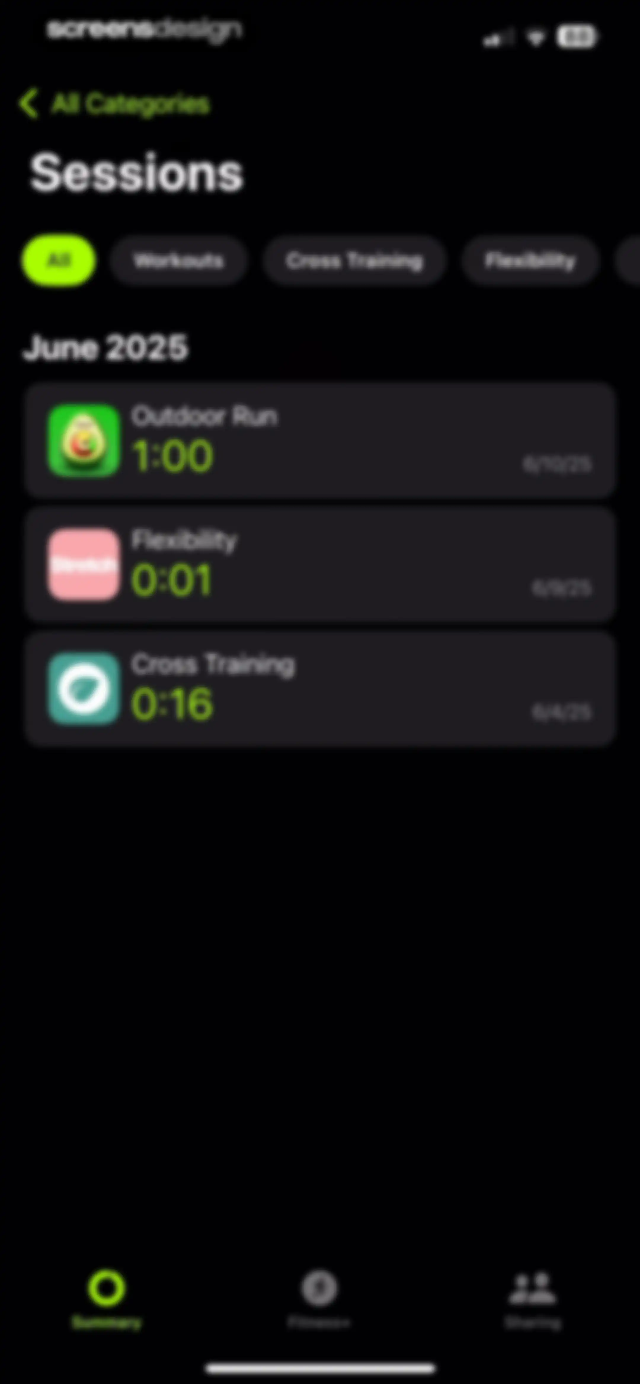 Apple Fitness screen 76