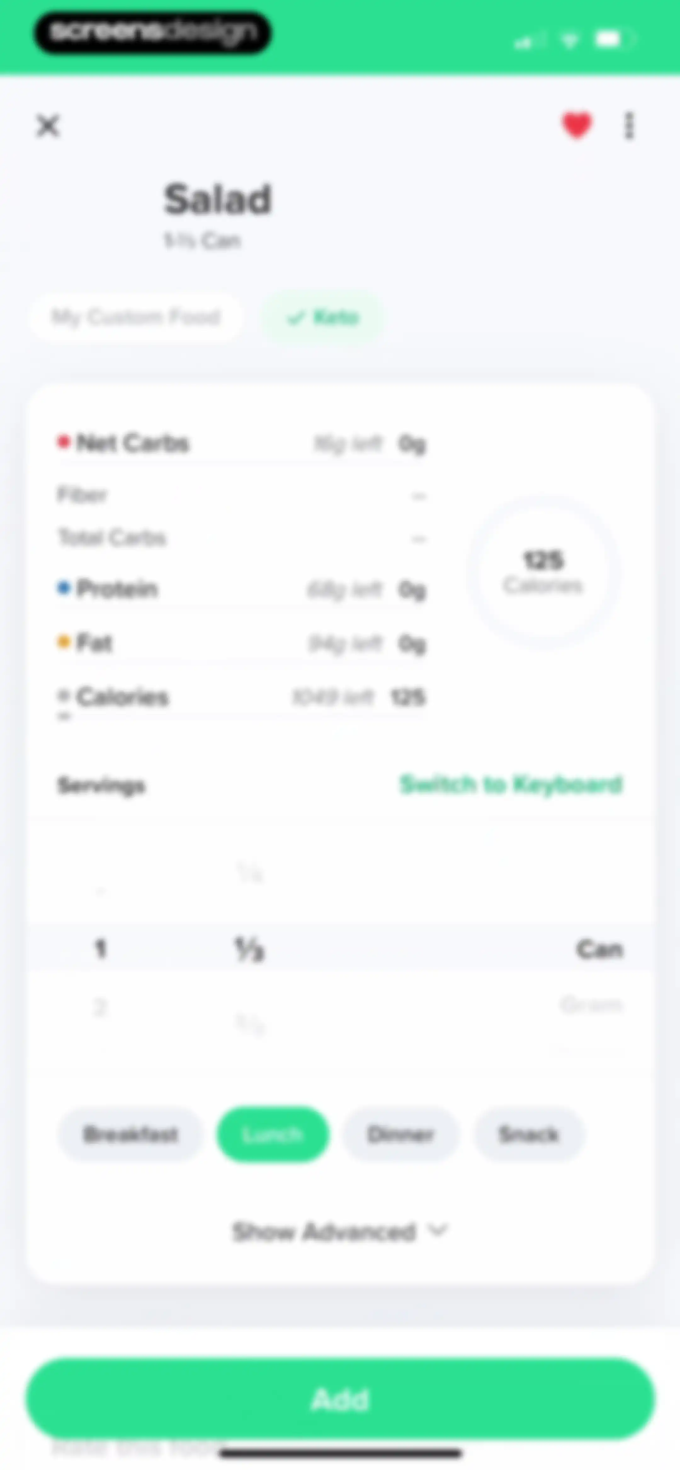 Carb Manager: Keto & Macro Log screen 113