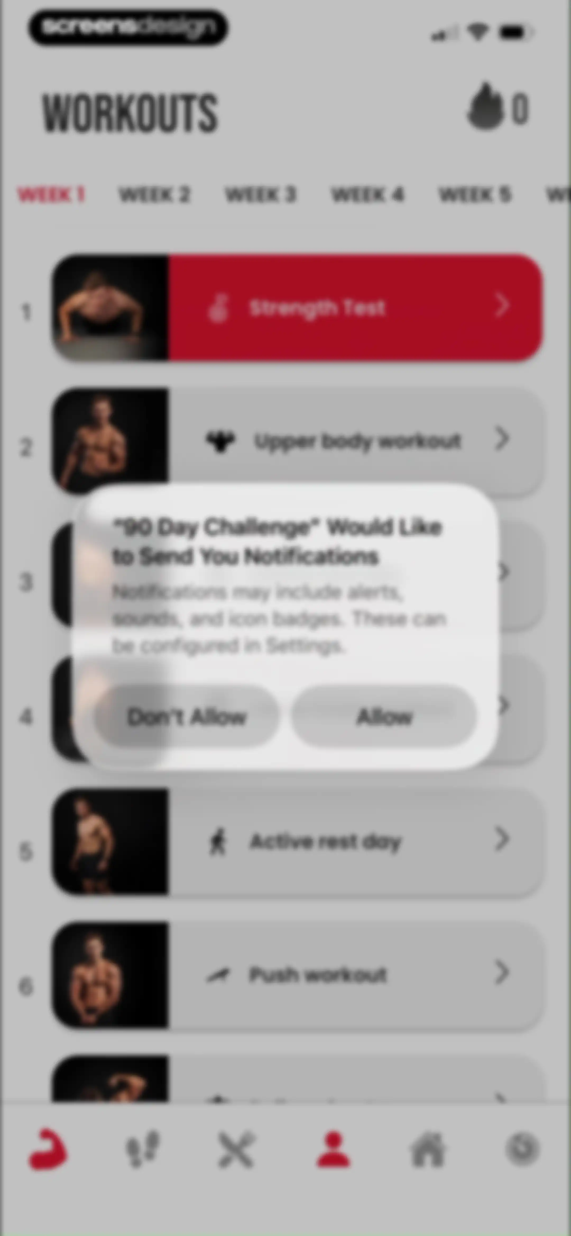 90 Day Challenge screen 34