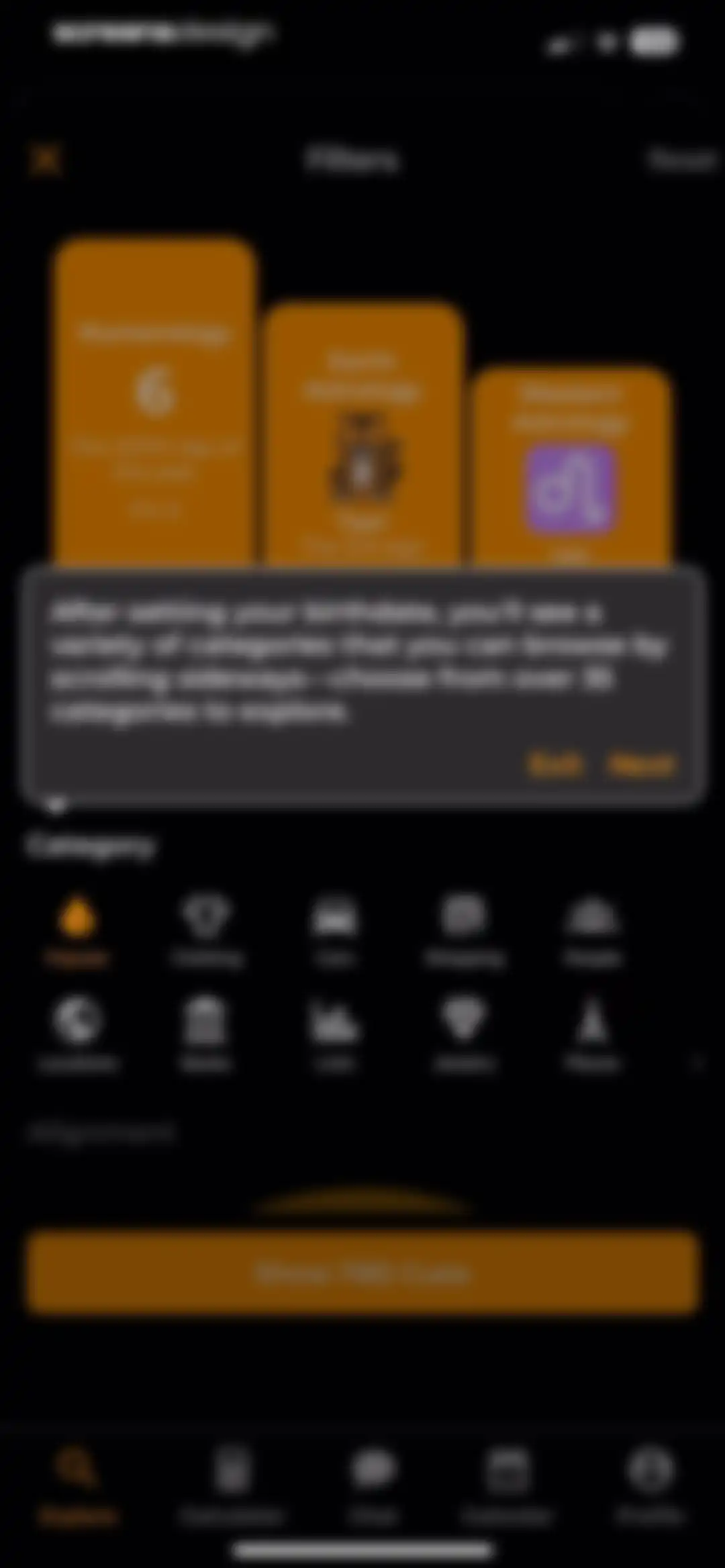 CUE Astrology screen 22