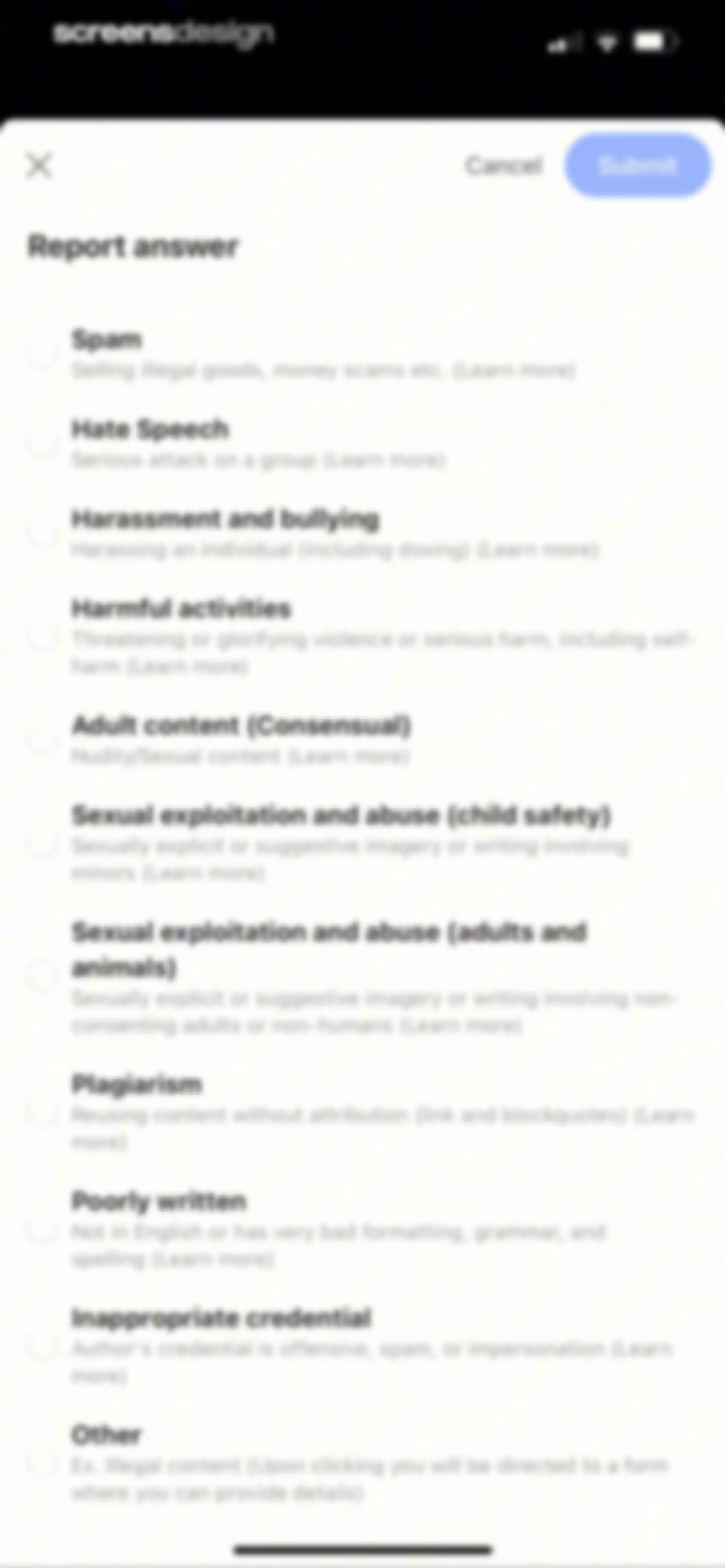 Quora screen 64