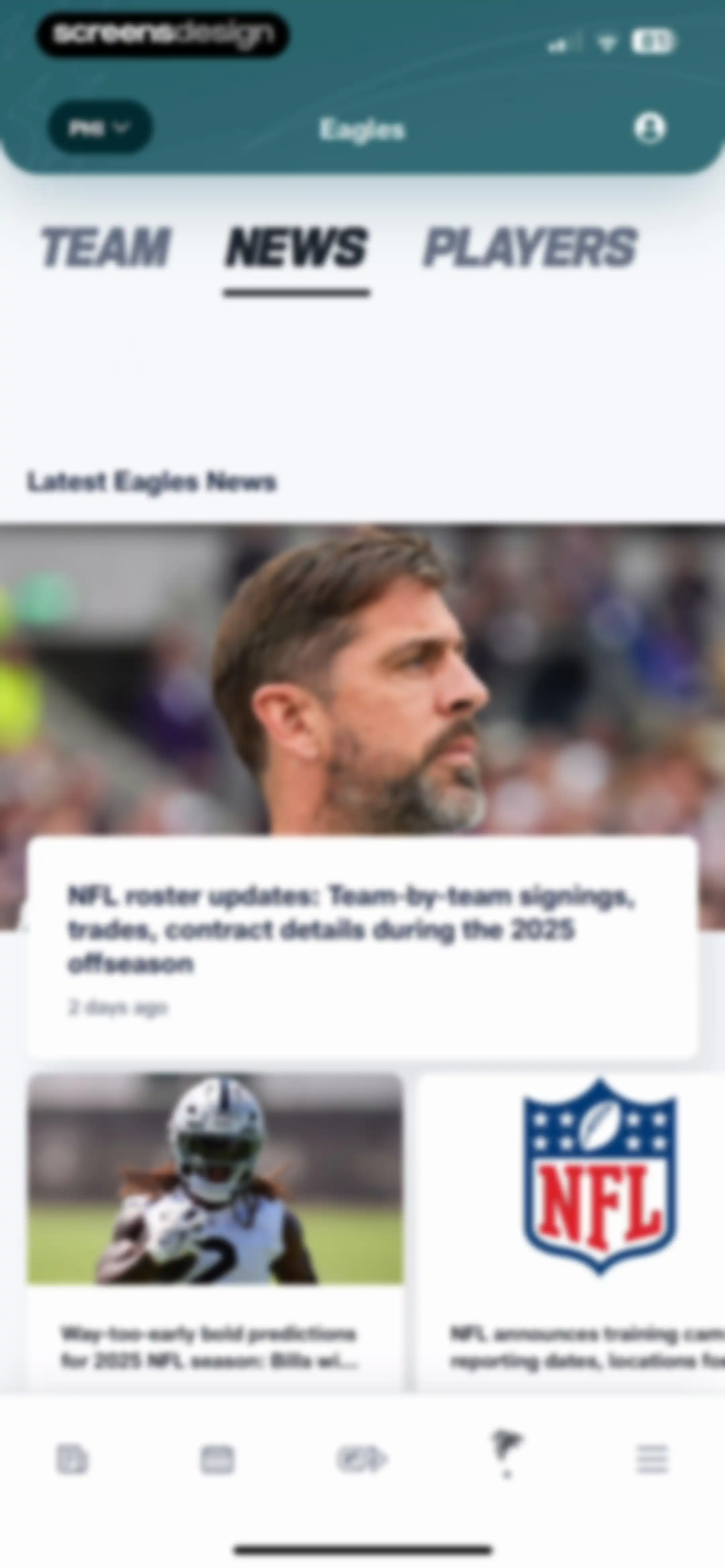 NFL screen 112