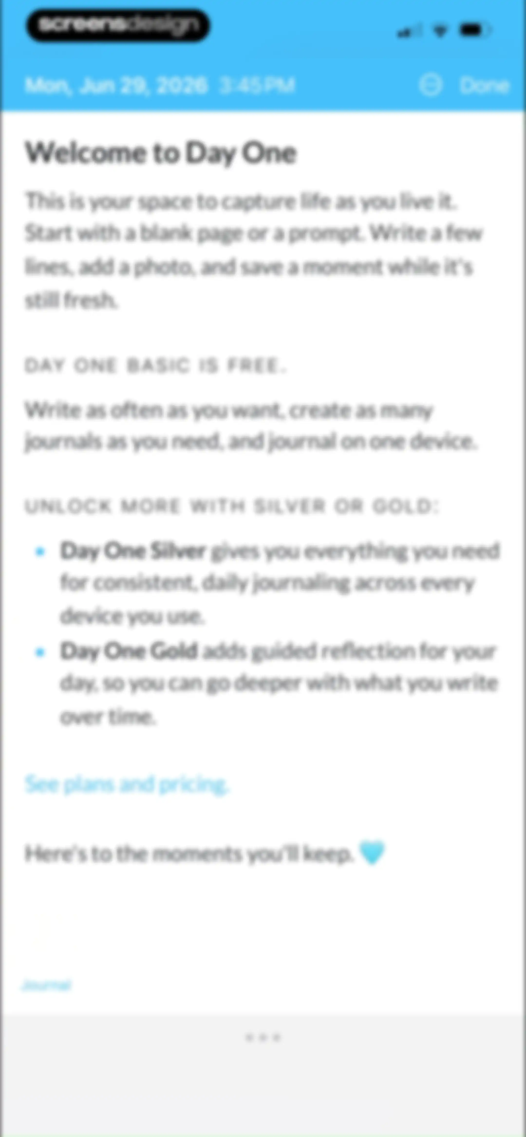 Day One: Daily Journal & Diary screen 10