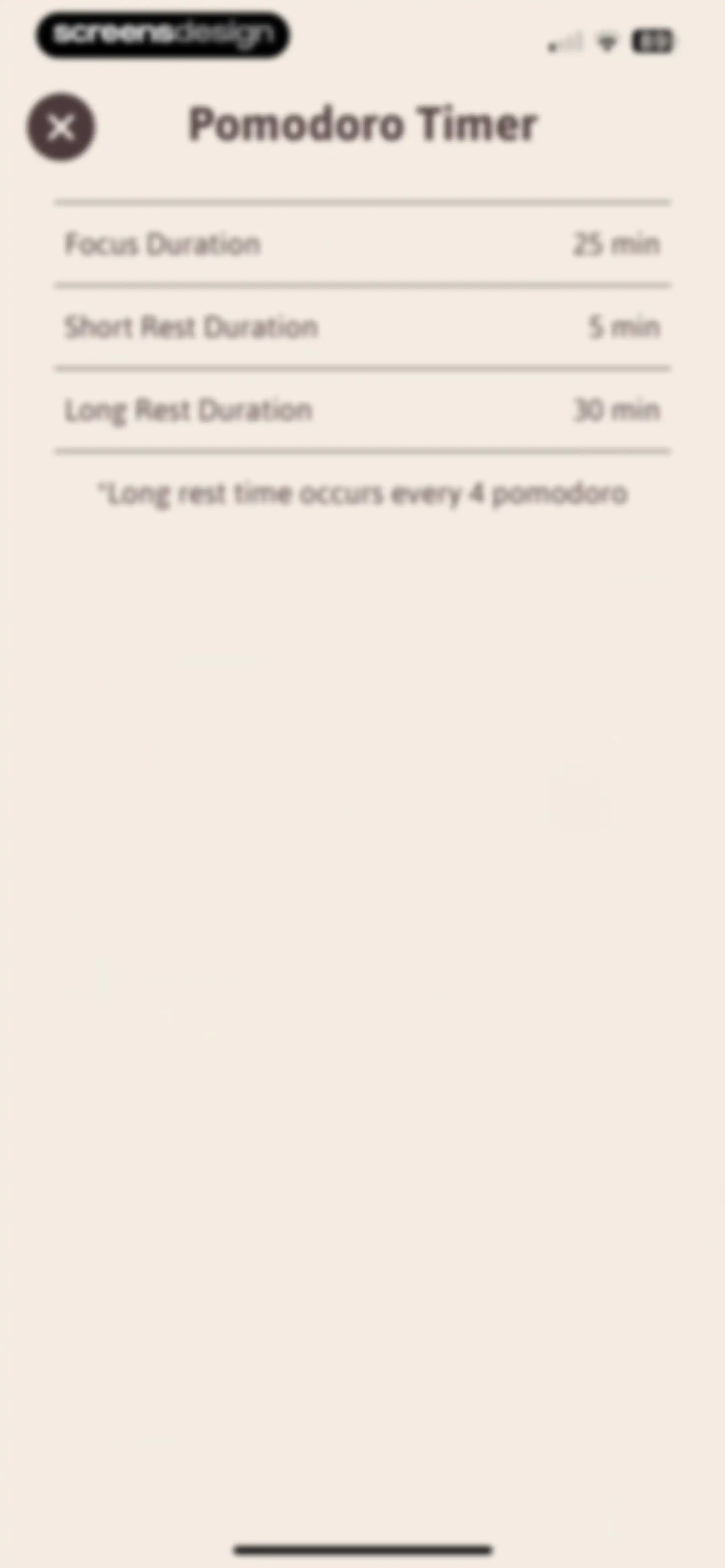 Focus Traveller - Flow Timer screen 88