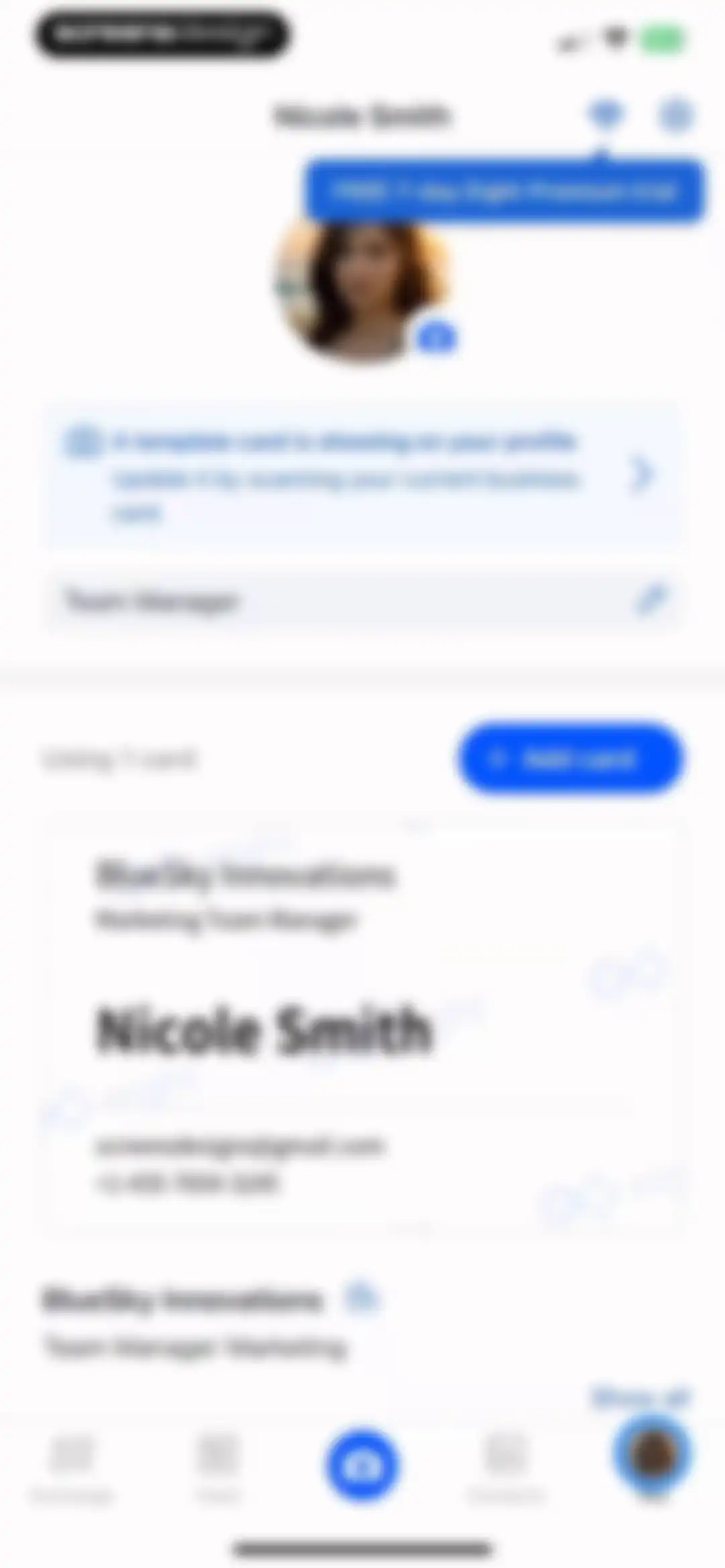 Eight: Business Card Manager screen 42