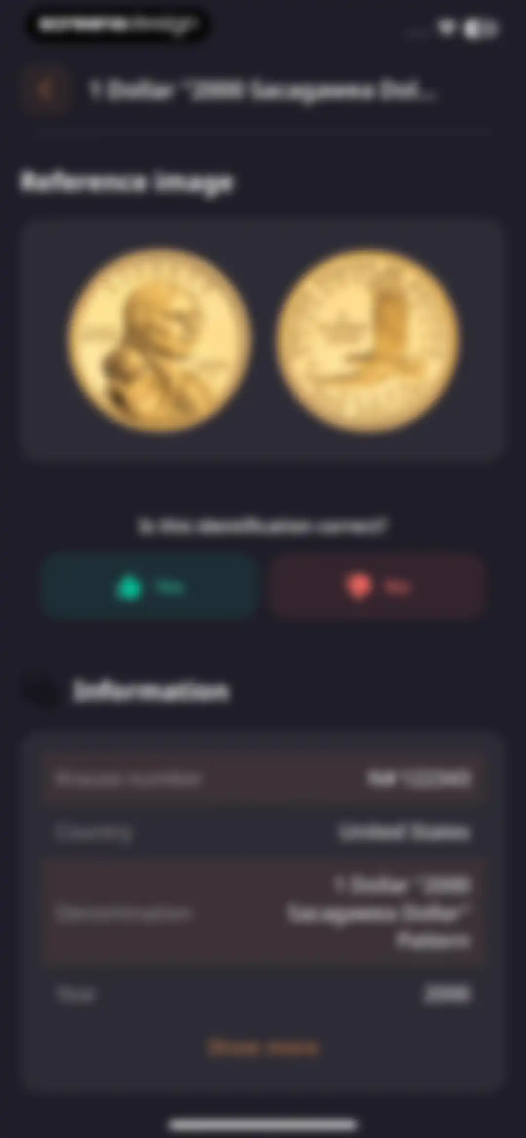 ScanCoin: identify & check screen 33