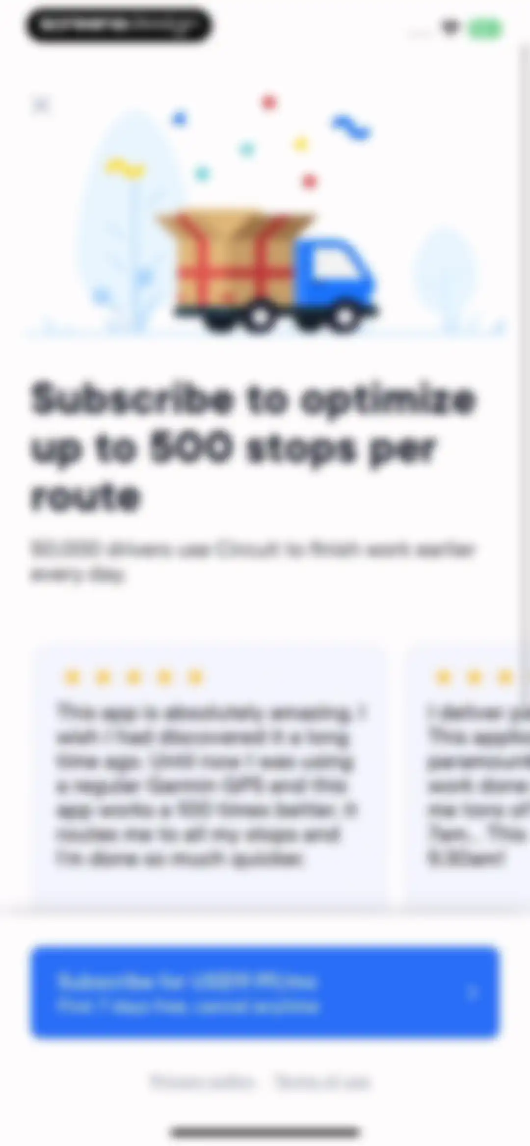 Spoke Route Planner screen 61