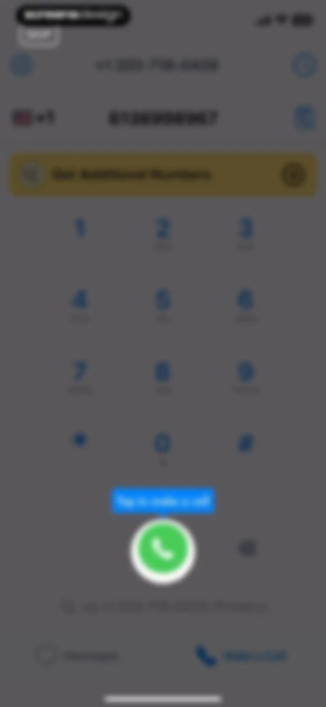 Second Phone Number' screen 12