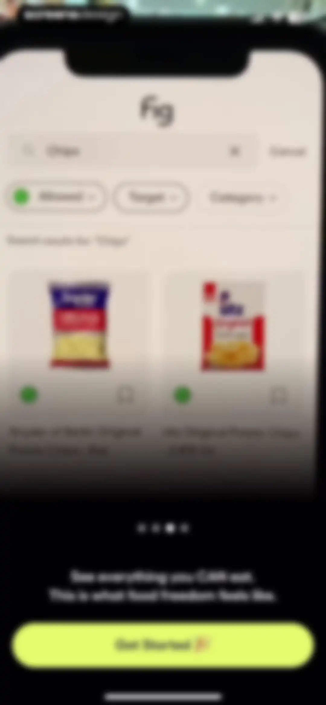 Fig: Food Scanner & Guide screen 5