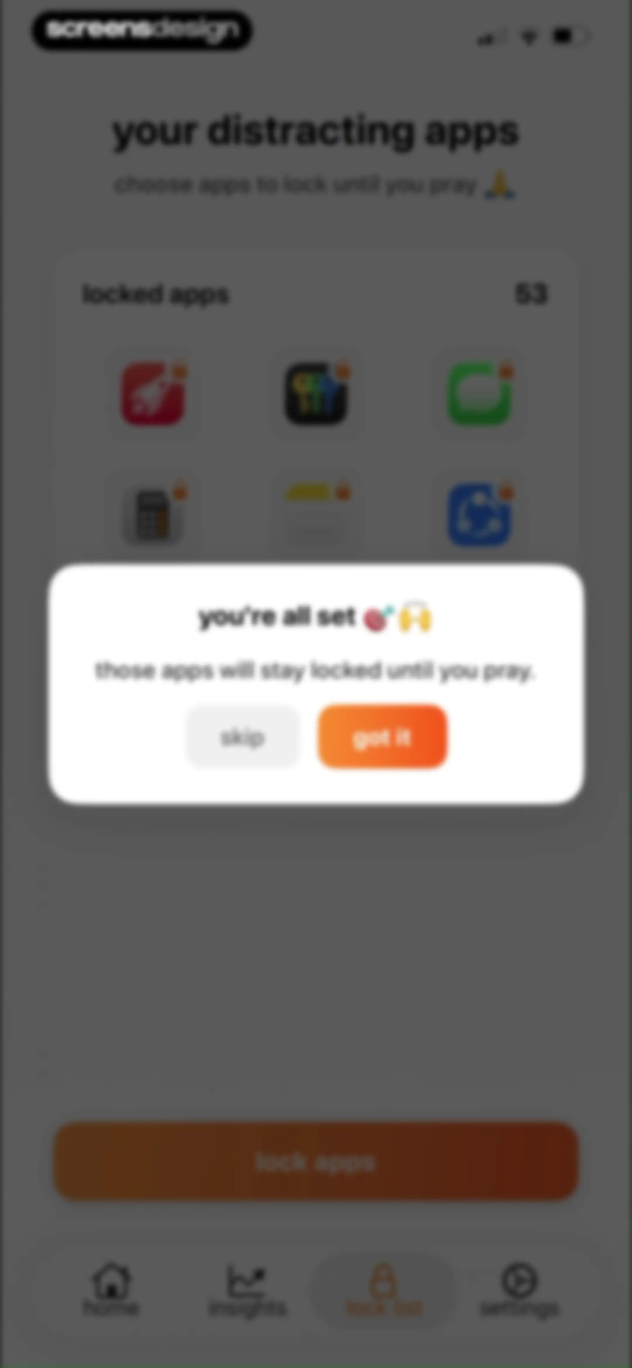 prayer lock: christian focus screen 66
