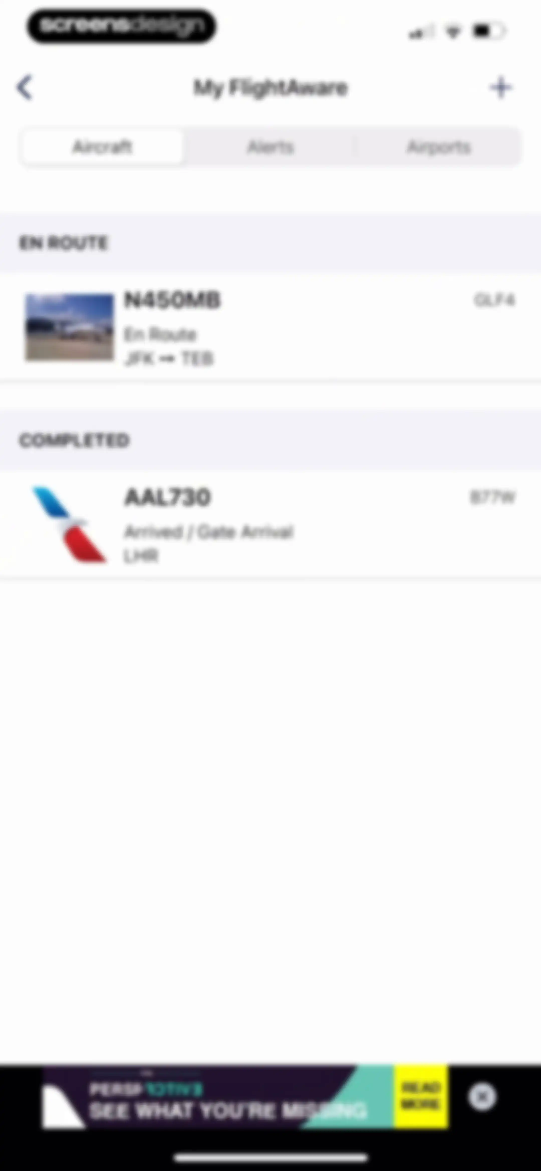 FlightAware Flight Tracker screen 86
