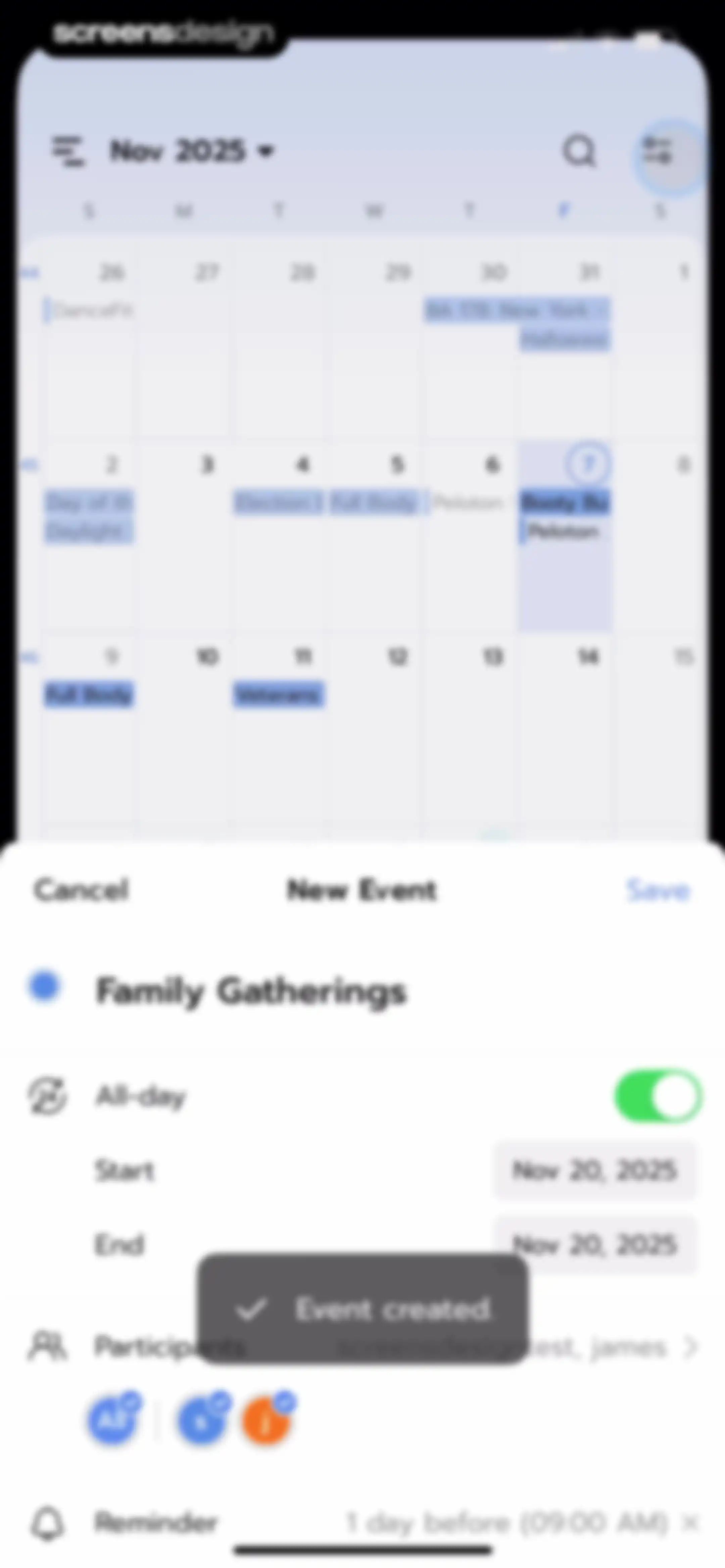 Shared Family Calendar: FamCal screen 51