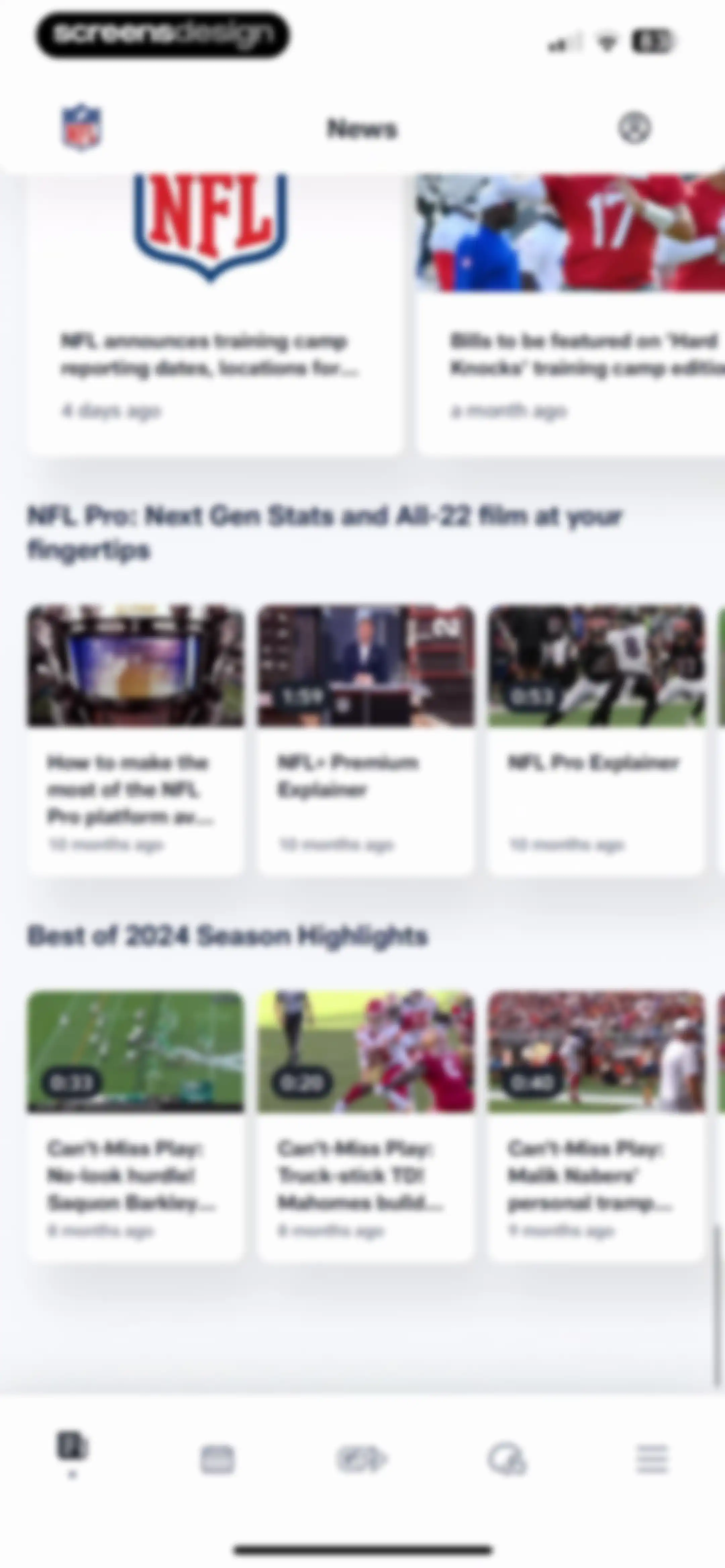 NFL screen 70