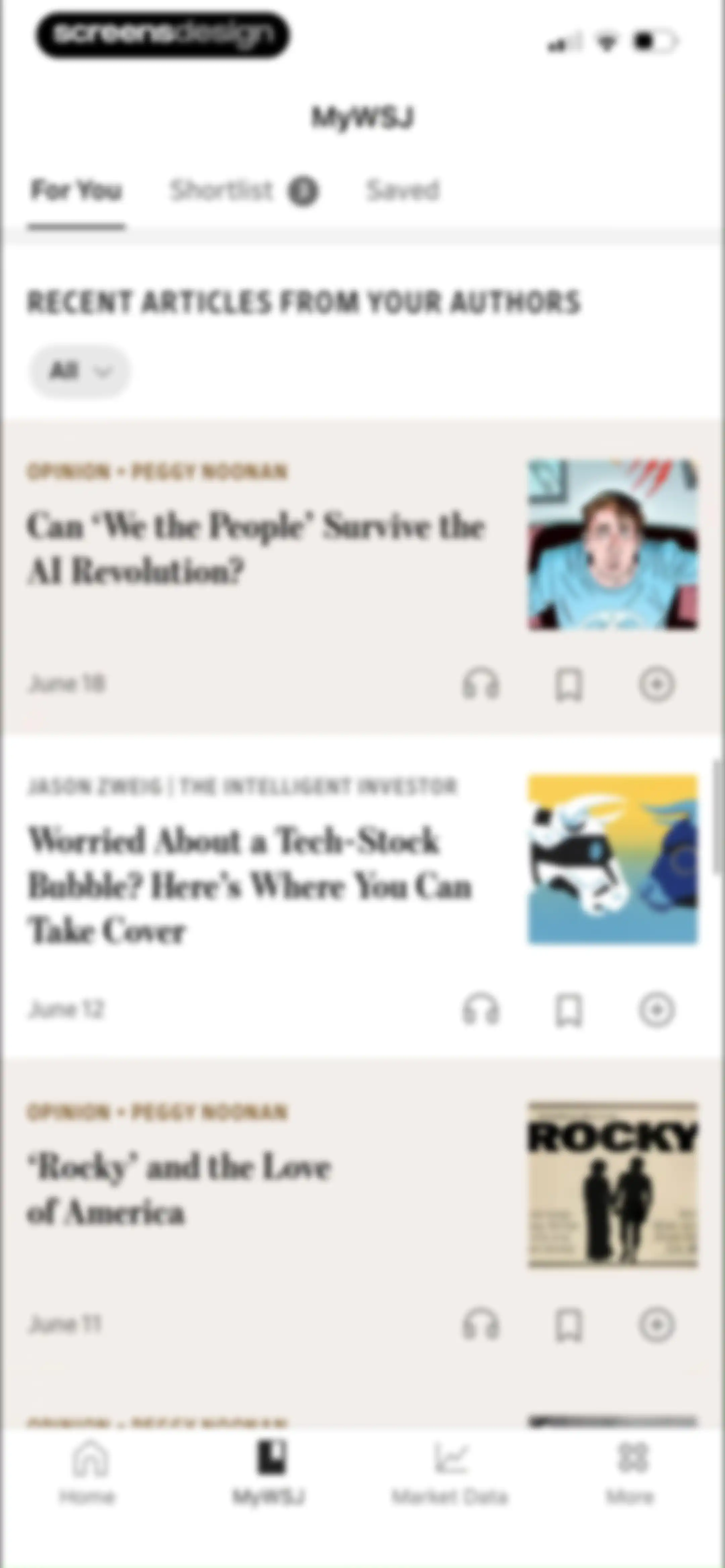 The Wall Street Journal. News screen 37