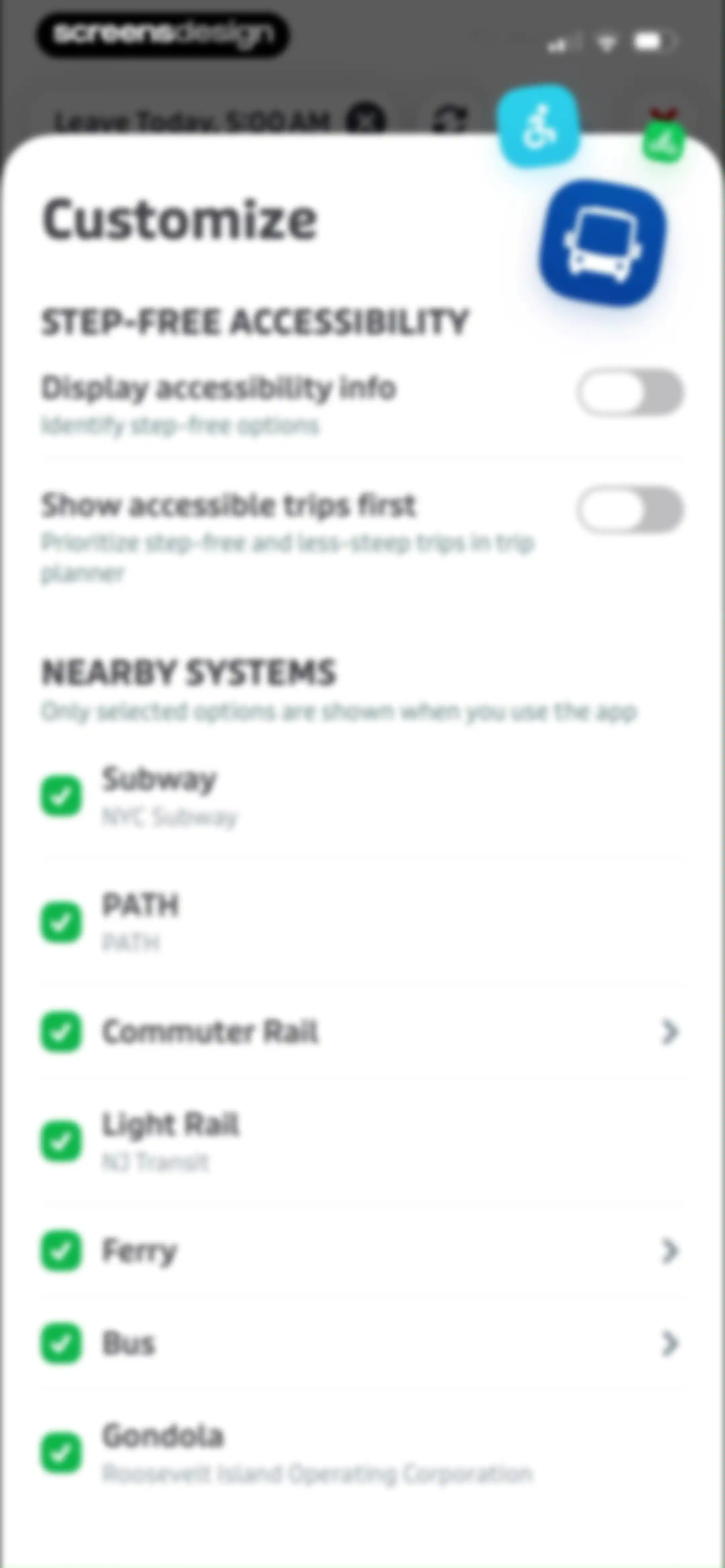 Transit • Subway & Bus Times screen 29
