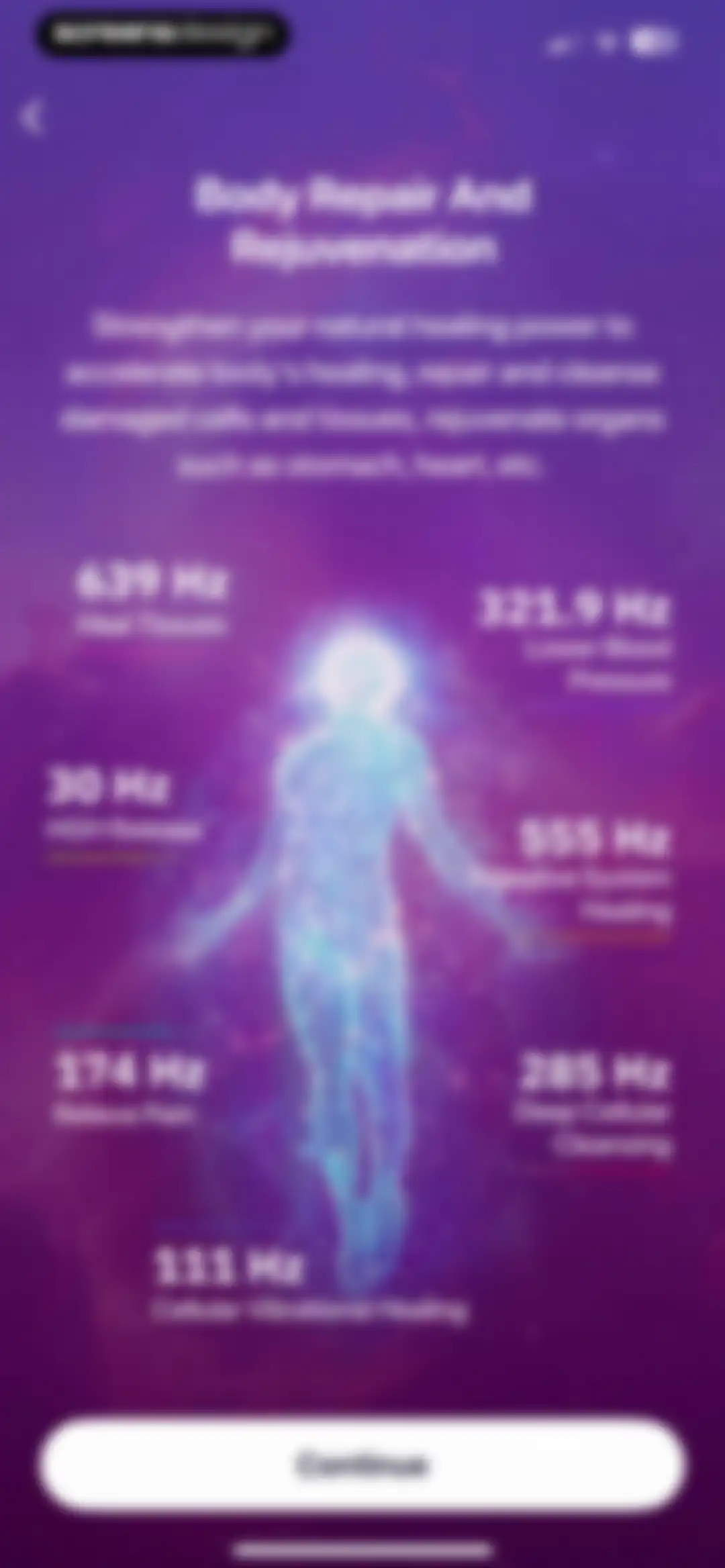 Frequency: Healing Sounds screen 4