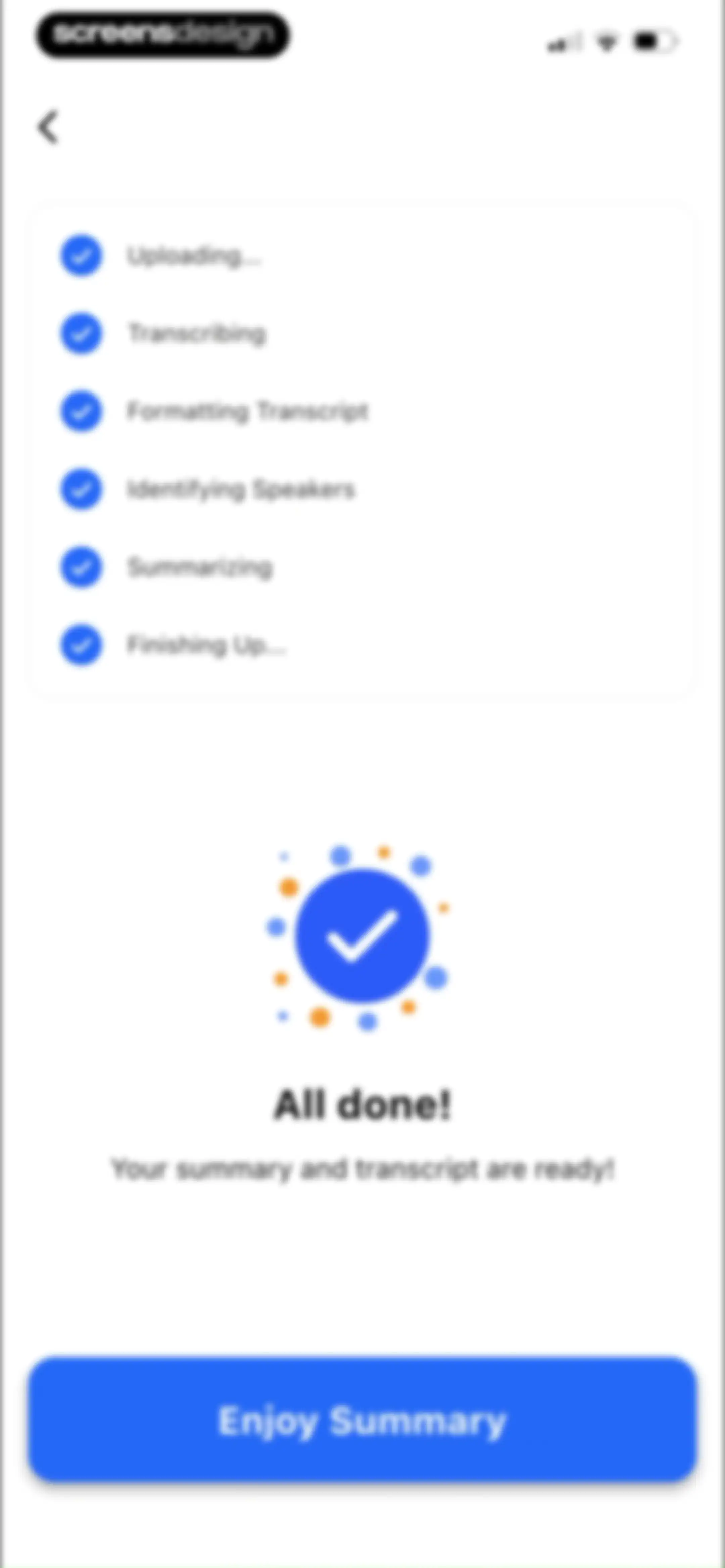 Summary - AI Note Taker screen 63