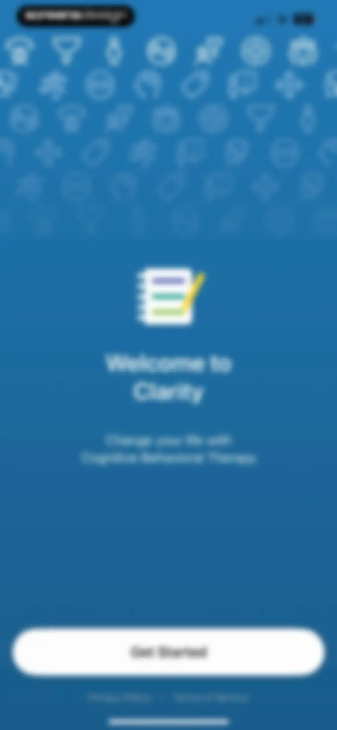 Clarity: CBT Self Help Journal screen 1