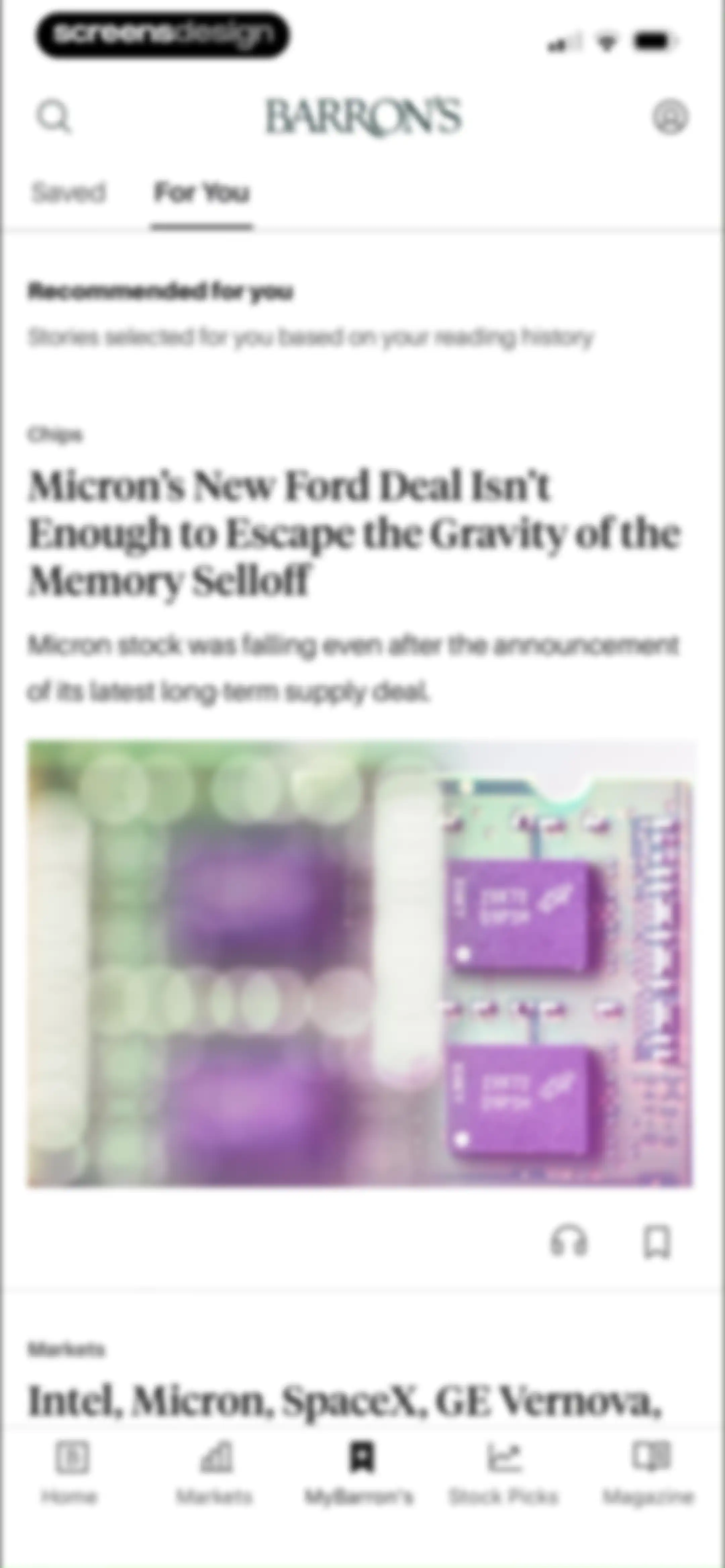 Barron’s - Investing Insights screen 61