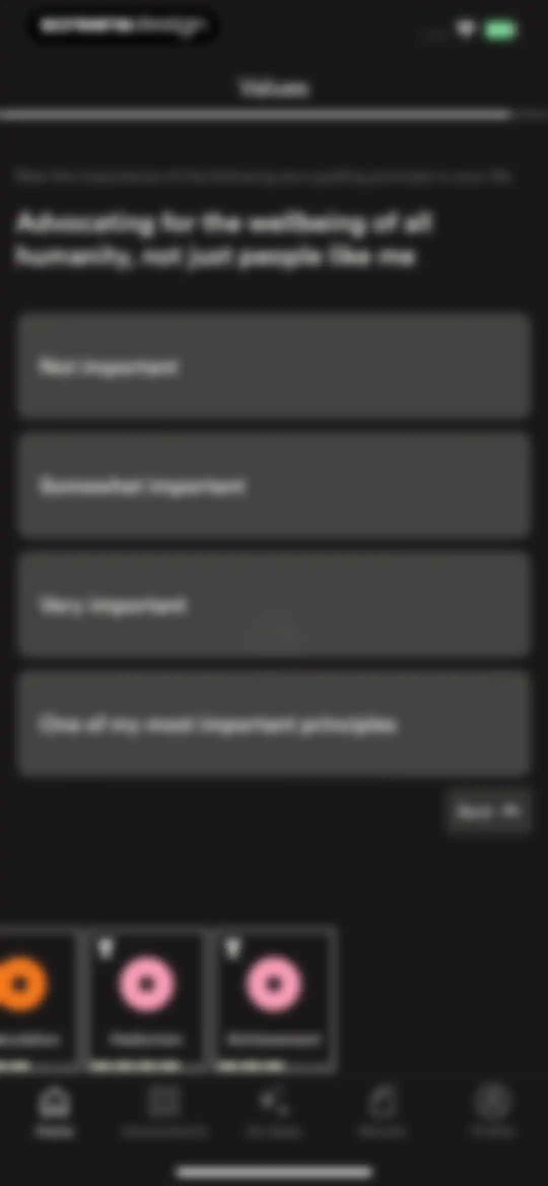 Dimensional: Personality Test screen 73