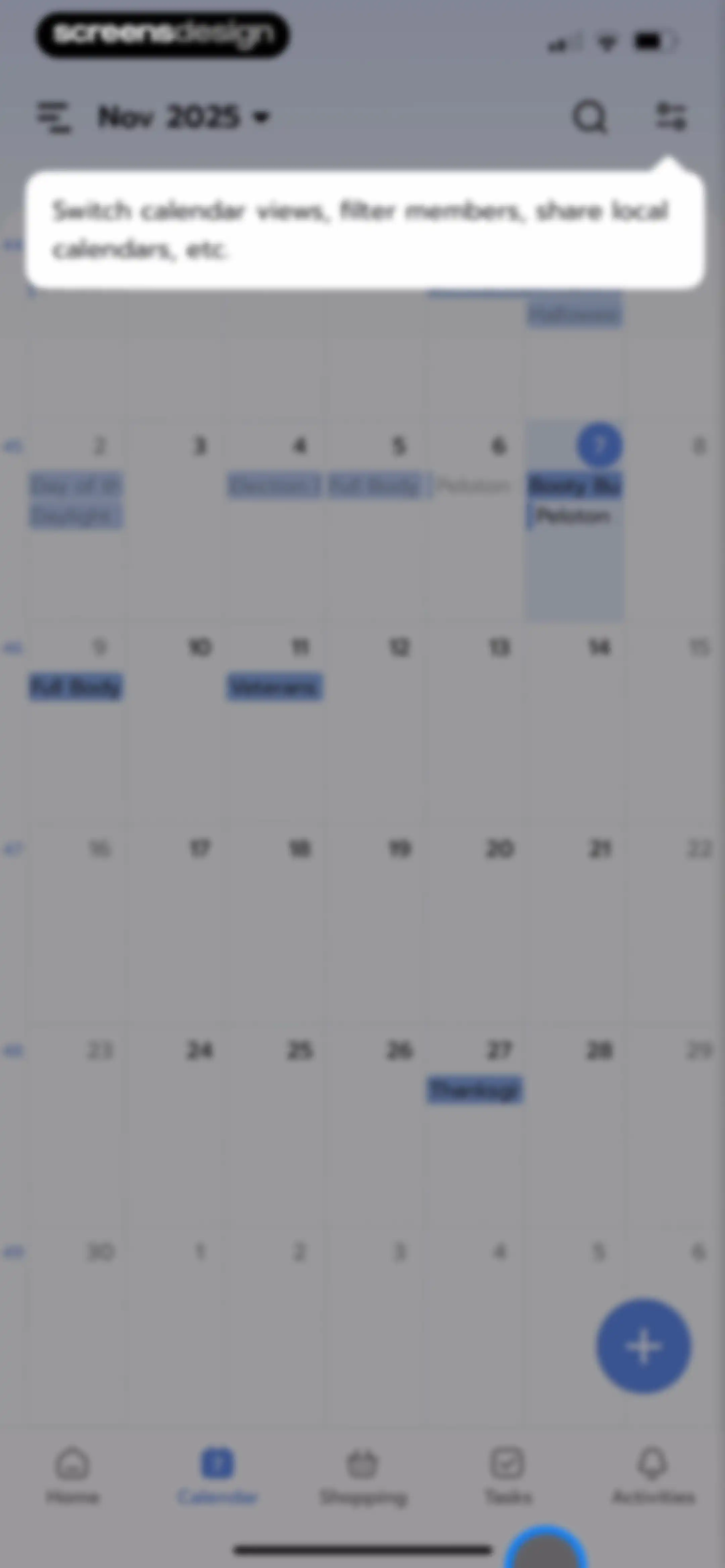 Shared Family Calendar: FamCal screen 43
