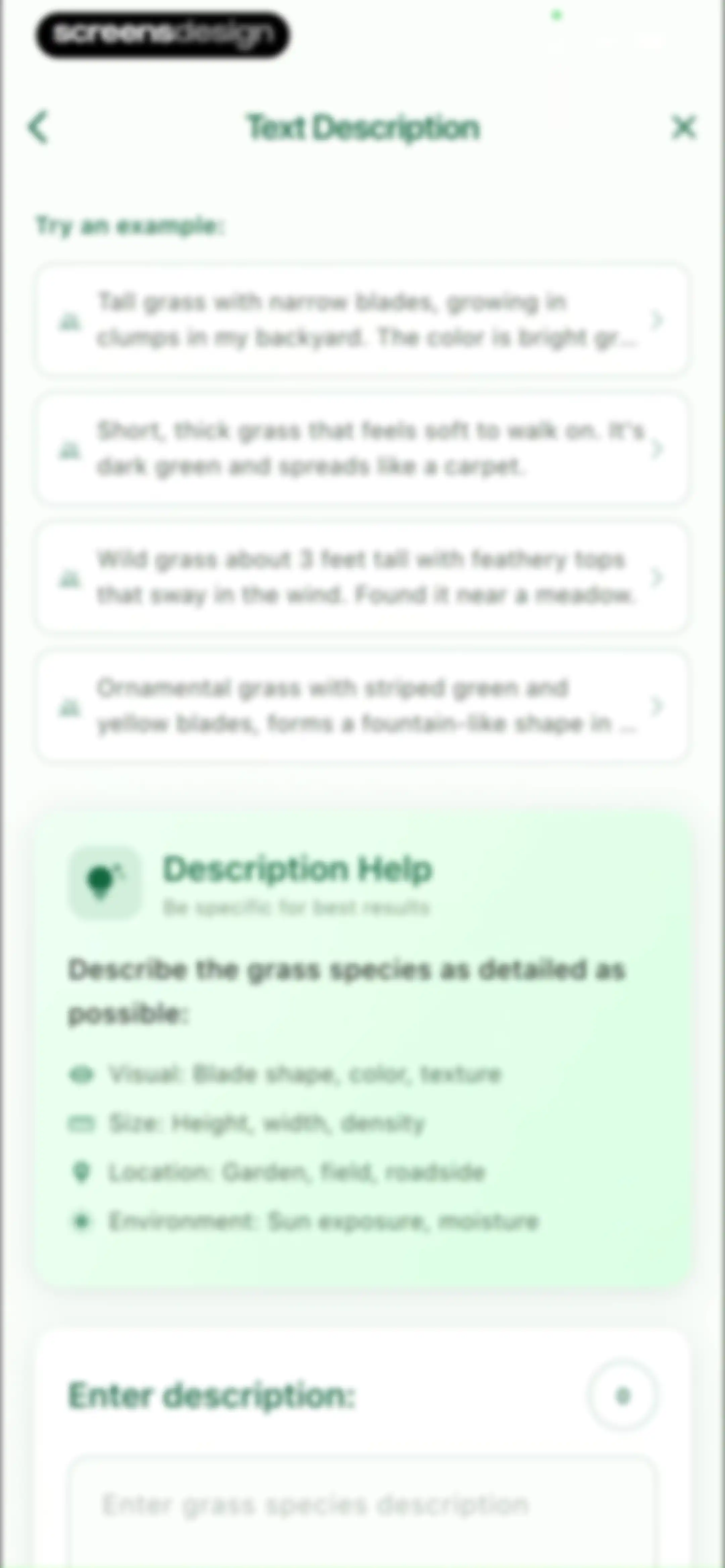 Grass Identifier: AI Scan screen 45