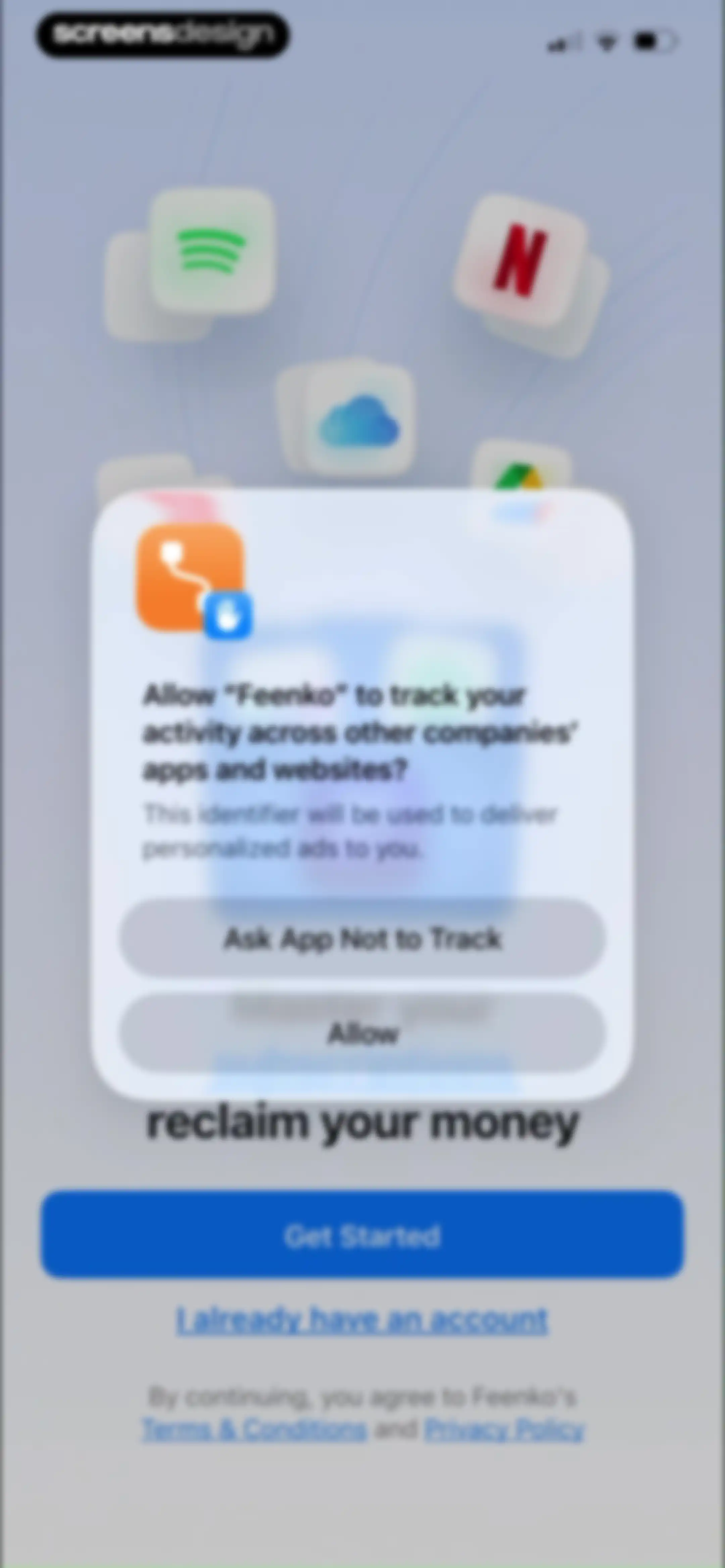 Feenko: Cancel Subscription screen 1