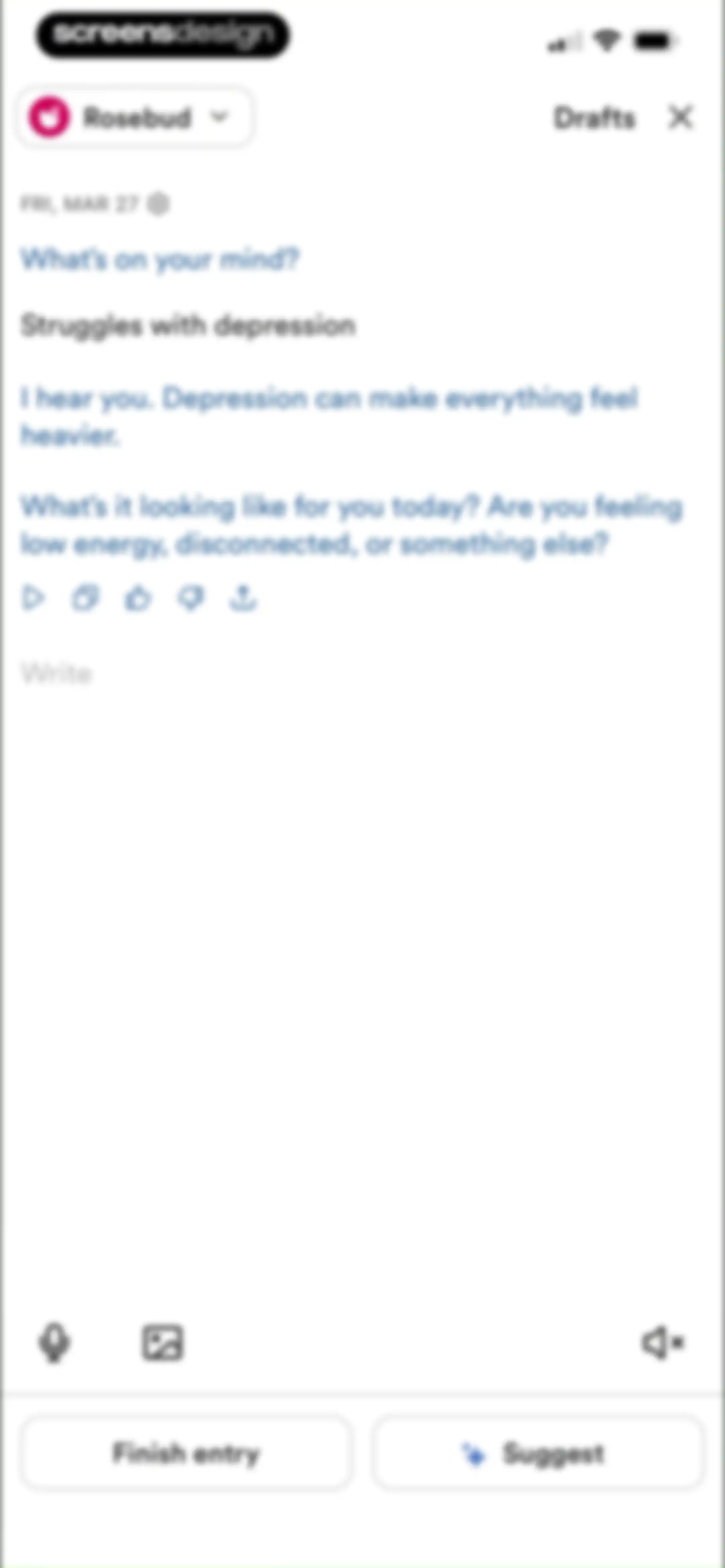 Rosebud: AI Journal & Diary screen 110
